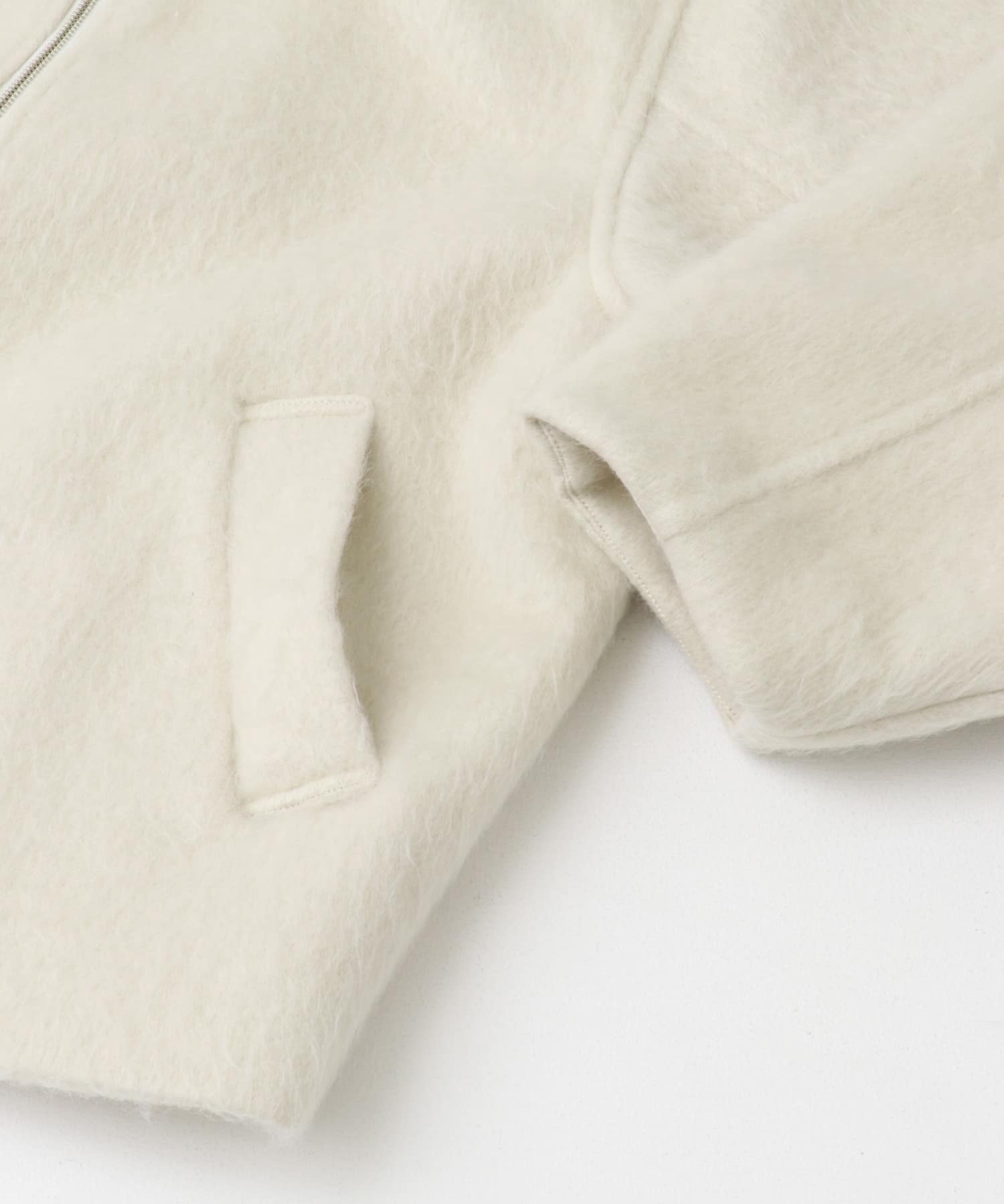 ハイネックシャギーコート IVORY one