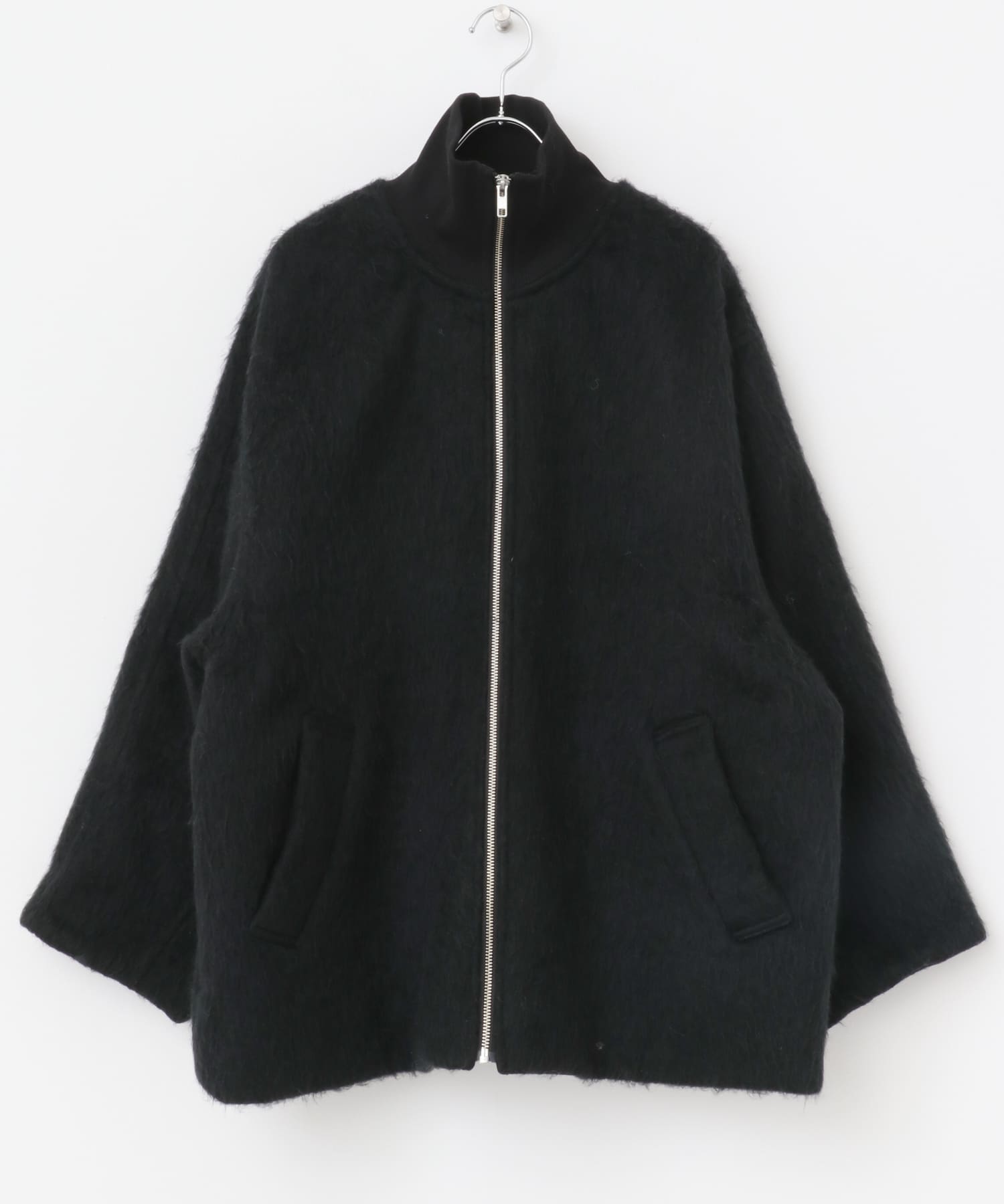ハイネックシャギーコート BLACK one