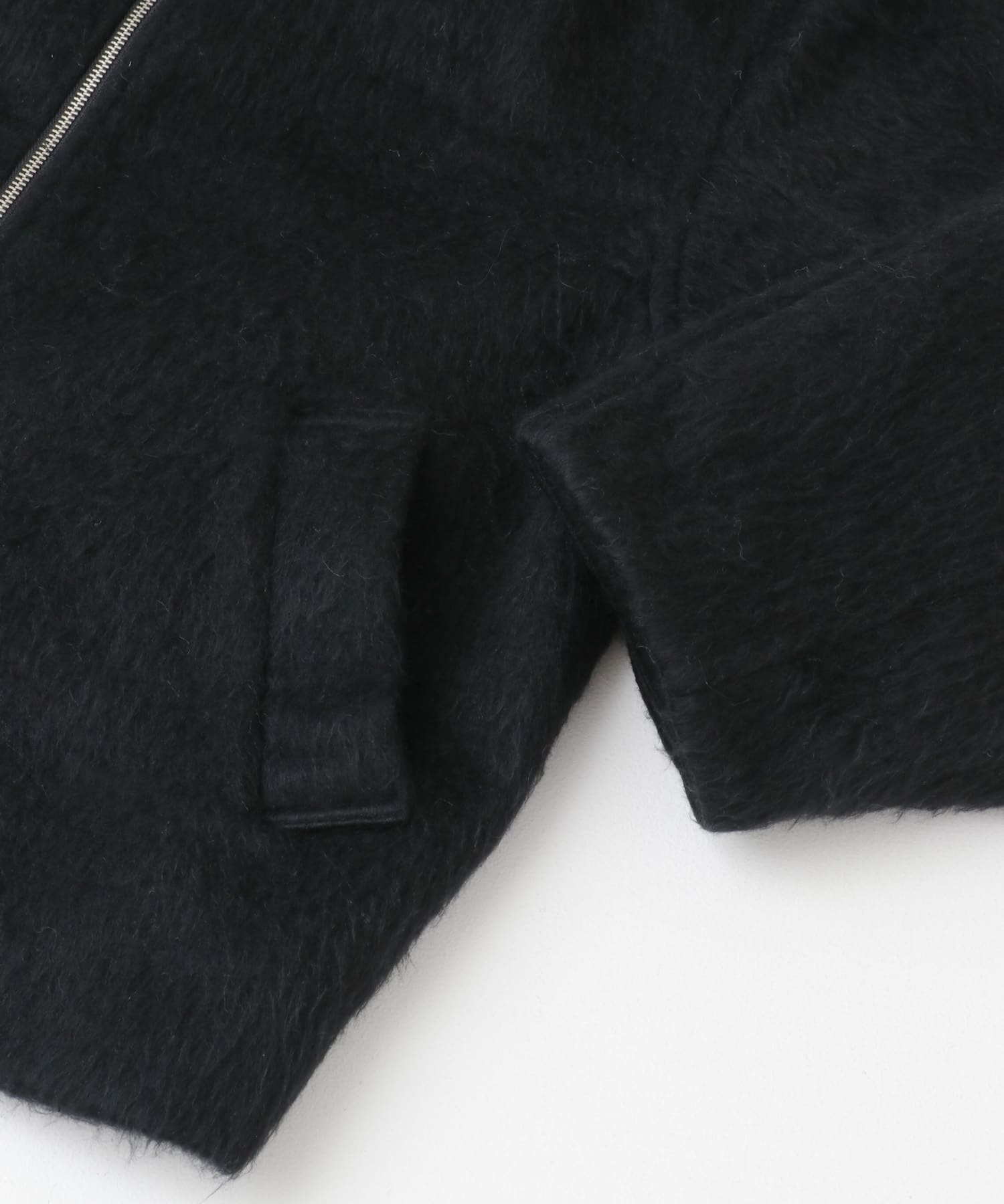 ハイネックシャギーコート BLACK one