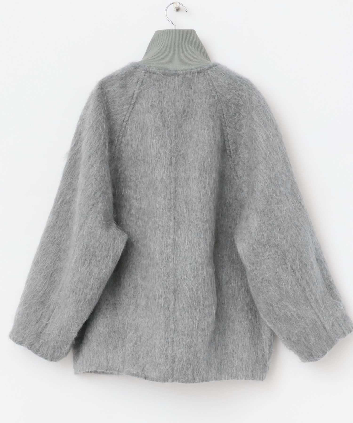 ハイネックシャギーコート GRAY one