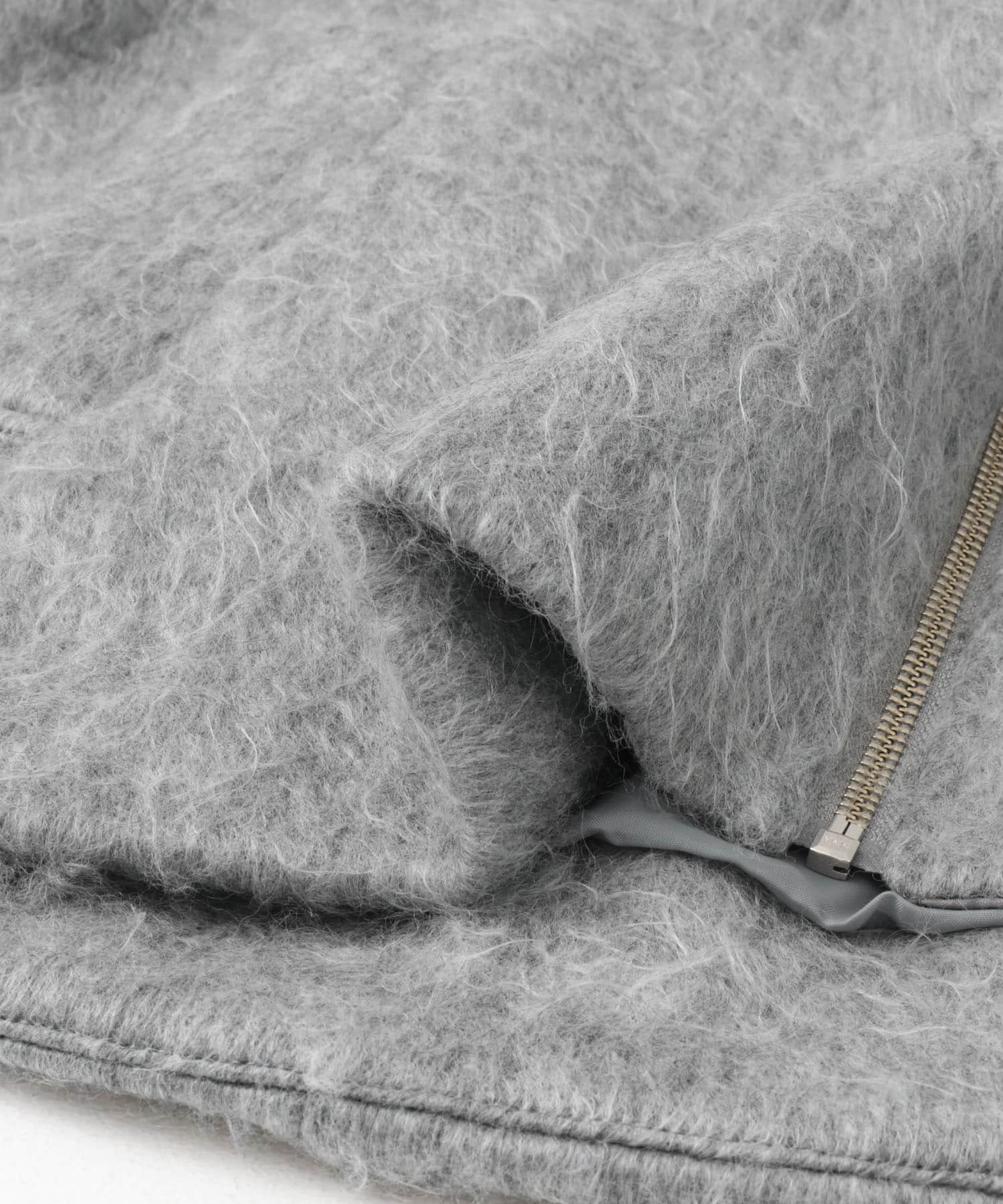 ハイネックシャギーコート GRAY one