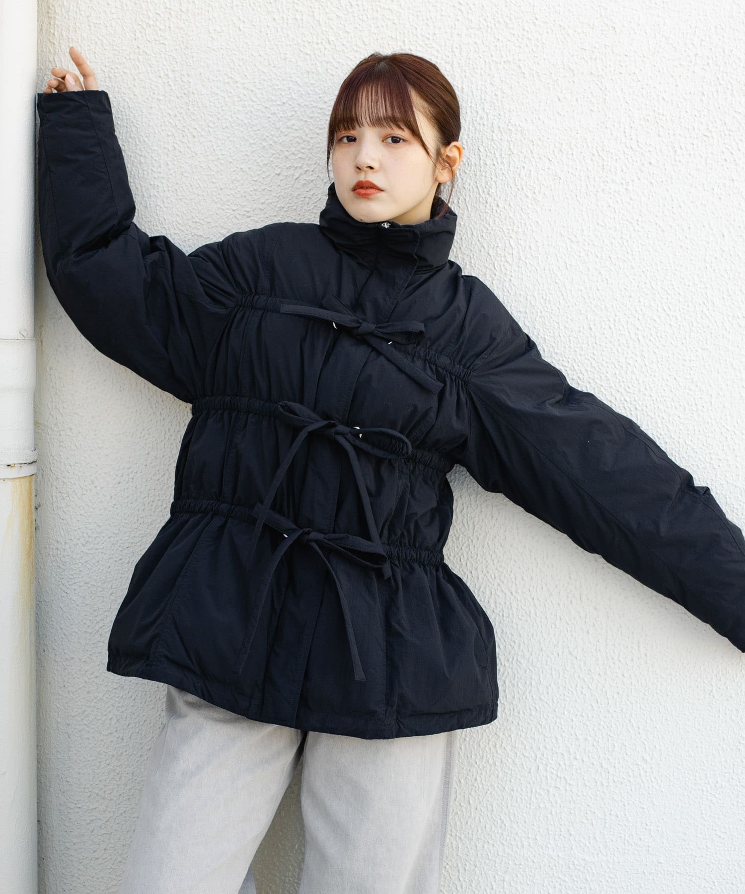 フロントリボン中綿ジャケット