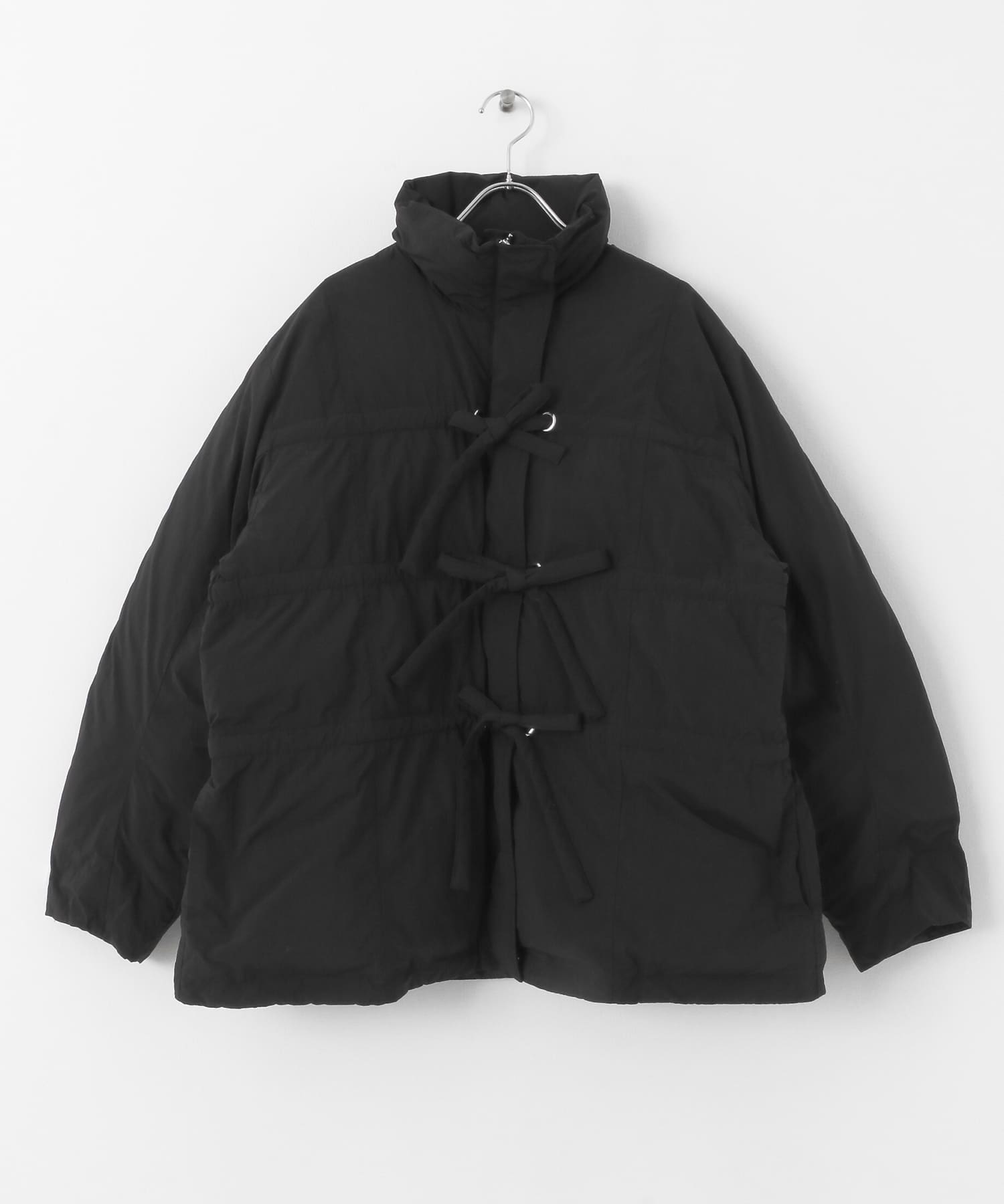 フロントリボン中綿ジャケット BLACK one