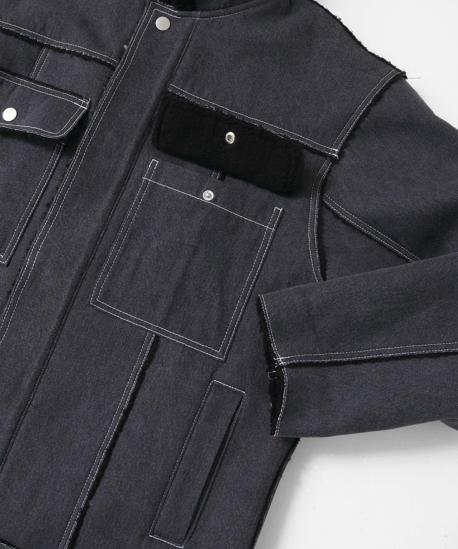 オーバーサイズボアジャケット BLACK one
