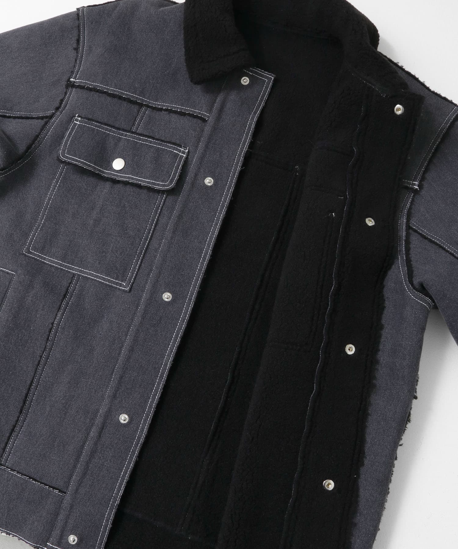 オーバーサイズボアジャケット BLACK one