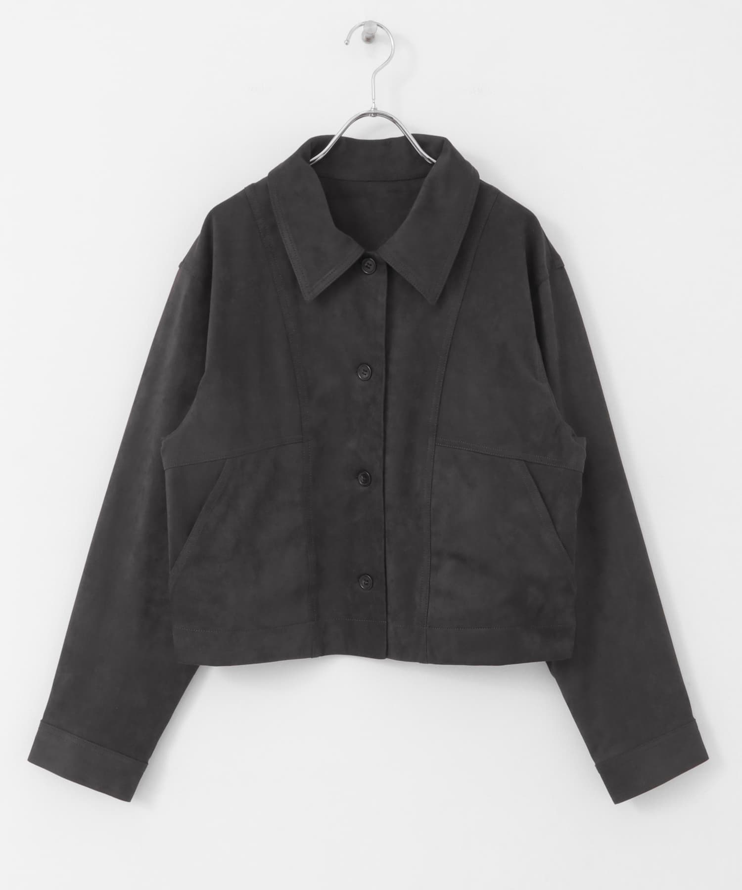フェイクスエードショートジャケット CHARCOAL one
