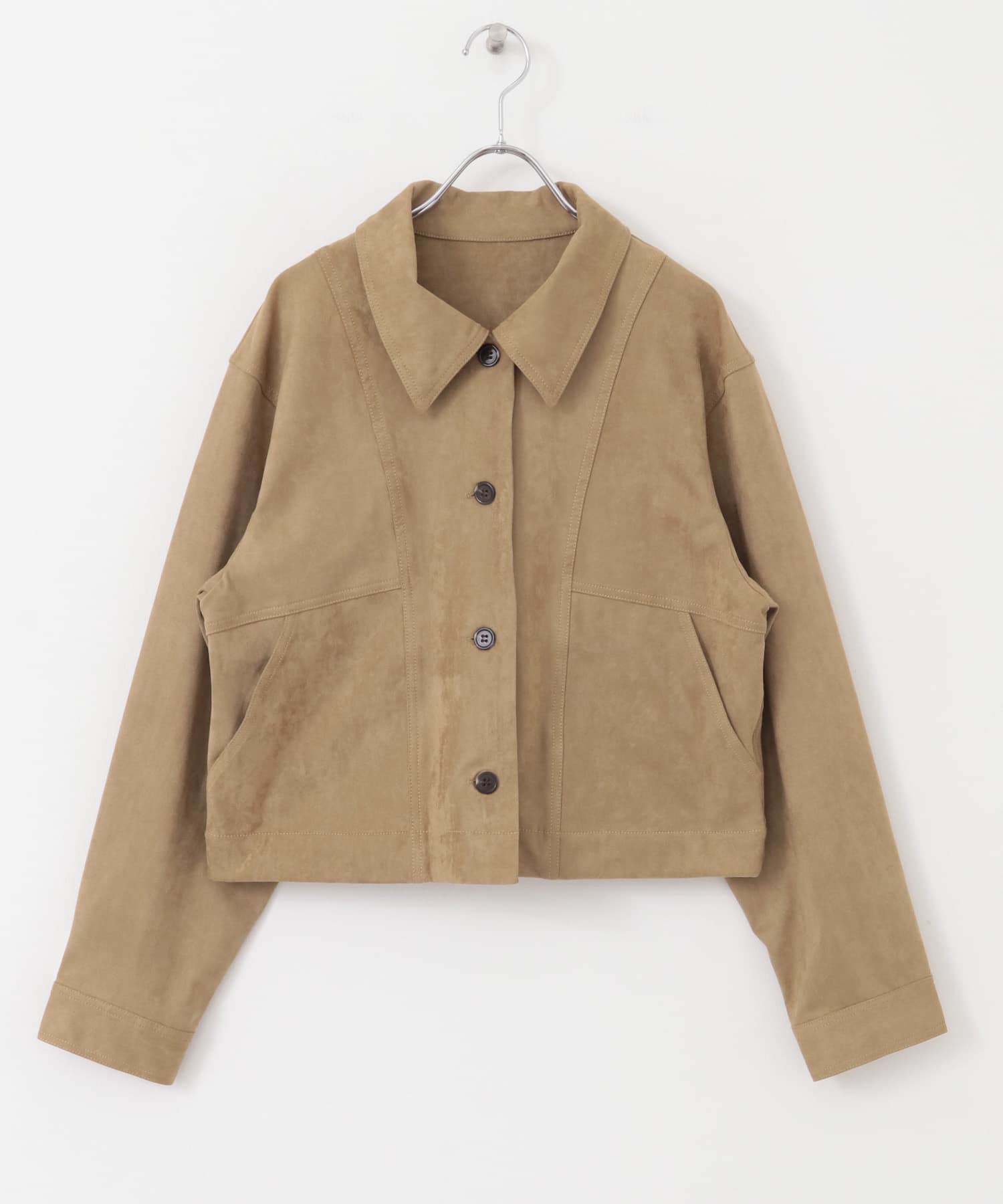 フェイクスエードショートジャケット BEIGE one