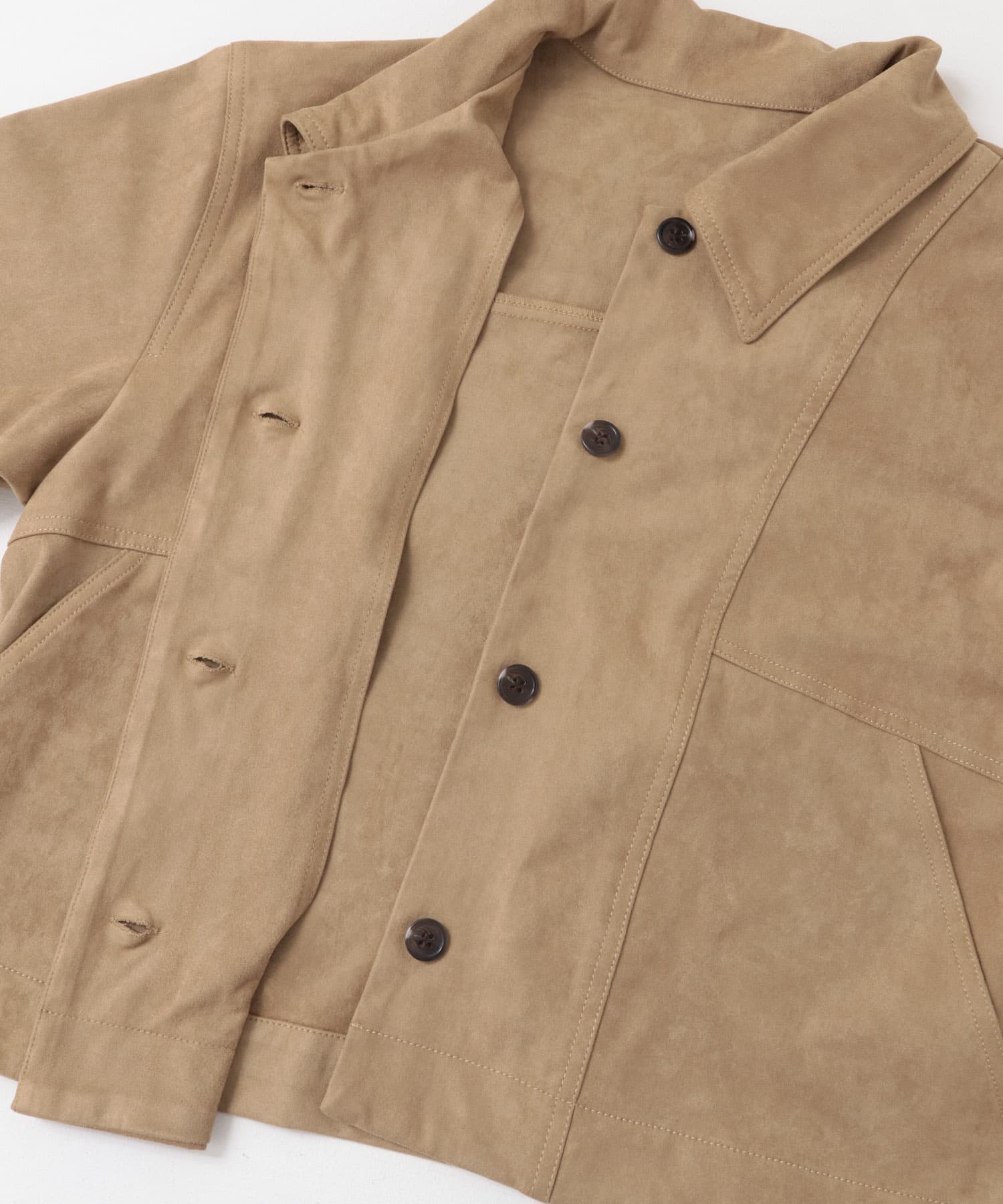 フェイクスエードショートジャケット BEIGE one