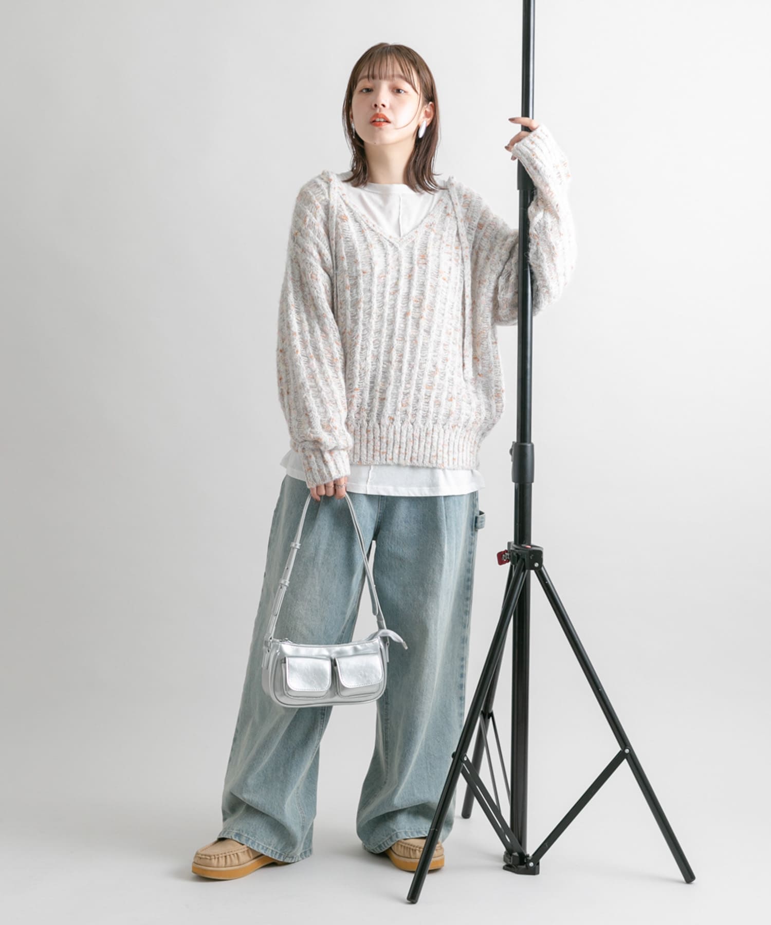 アウトポケットショルダーBAG SILVER one