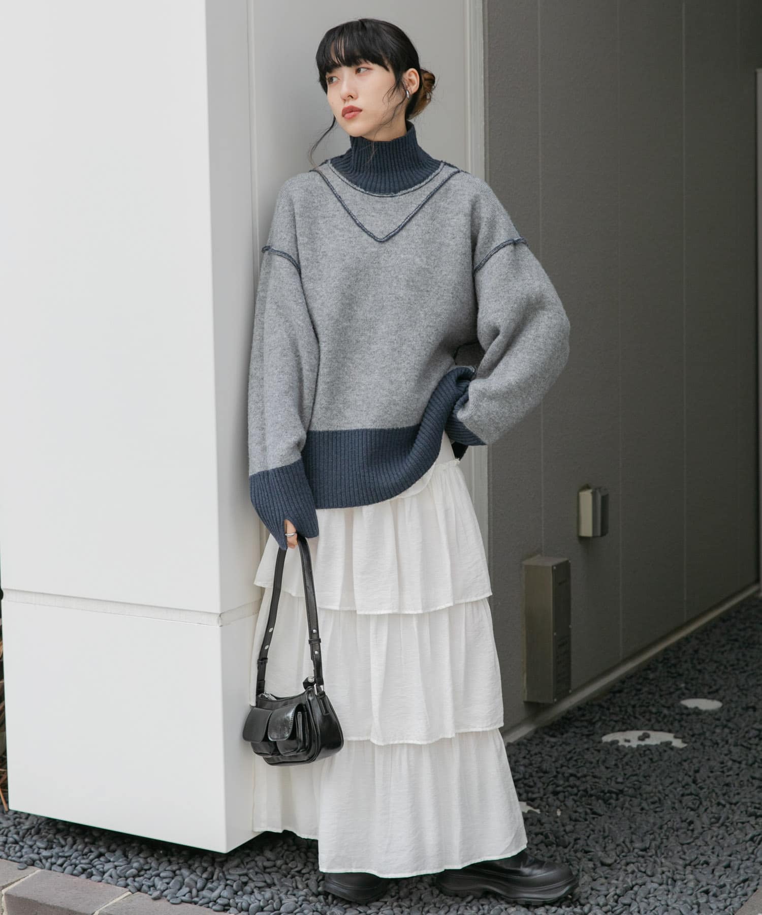 アウトポケットショルダーBAG BLACK one