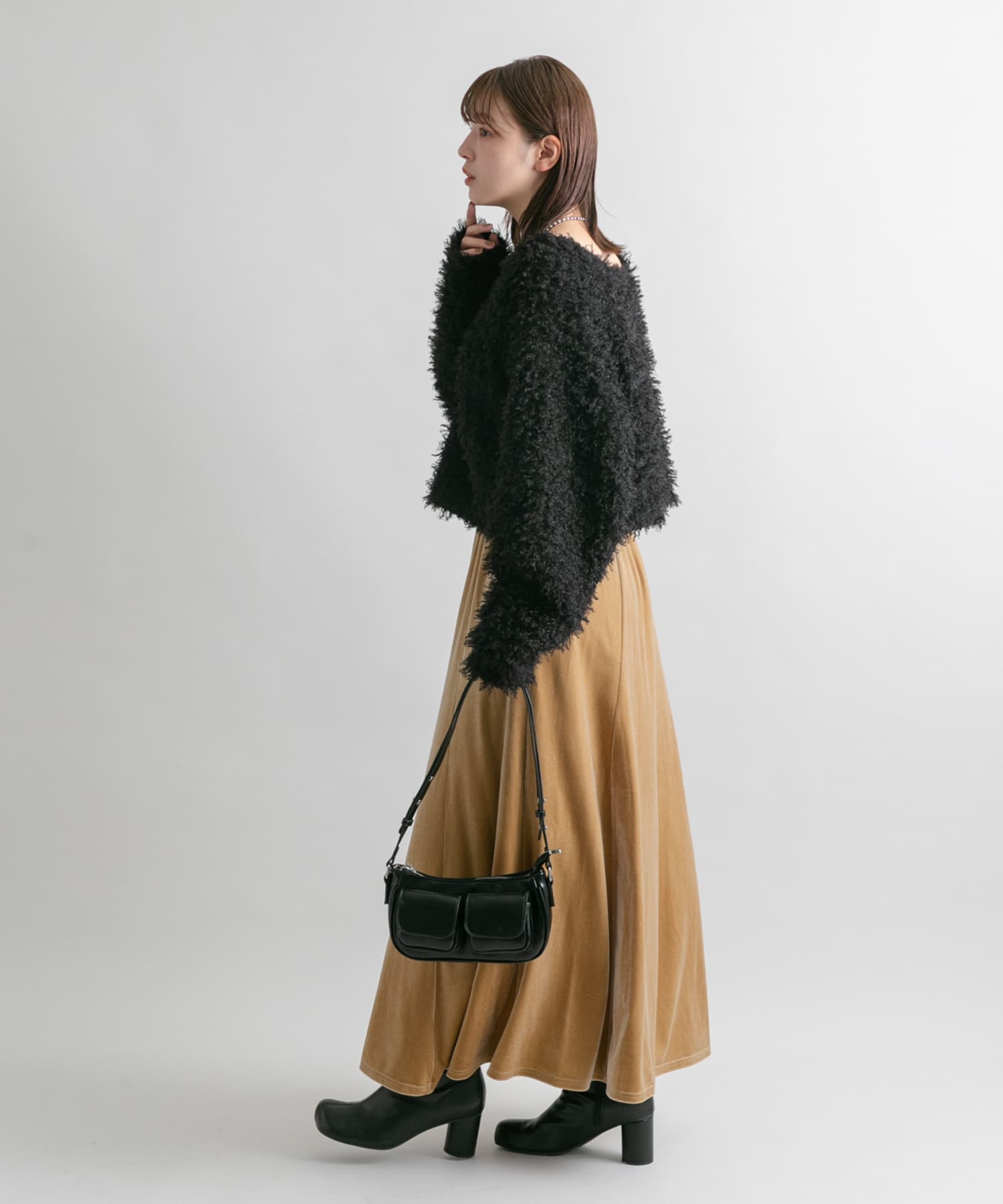 アウトポケットショルダーBAG BLACK one