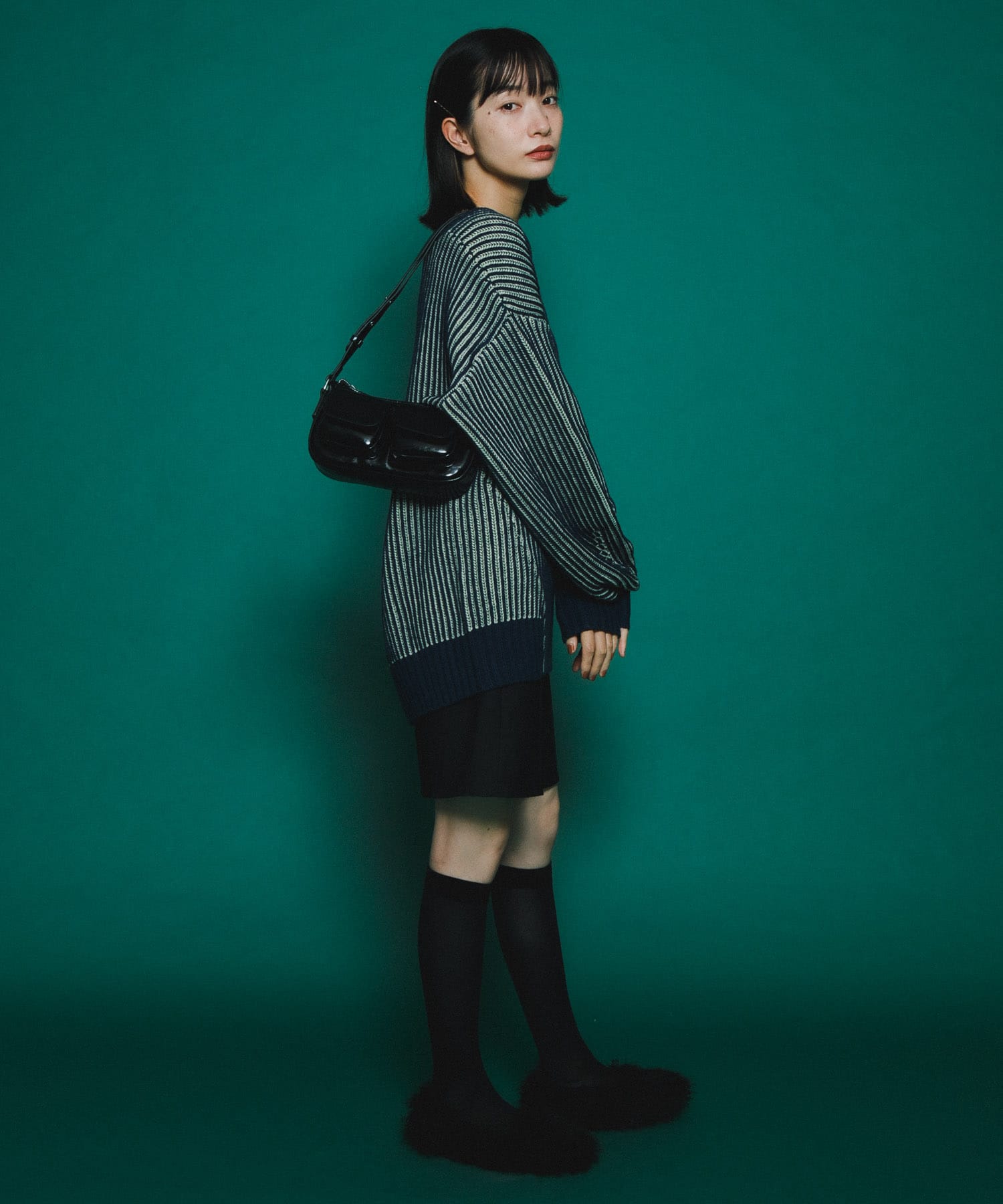 アウトポケットショルダーBAG BLACK one