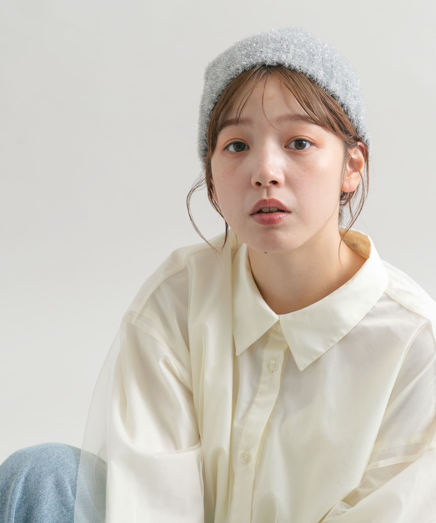 ラメニットビーニー SILVER one