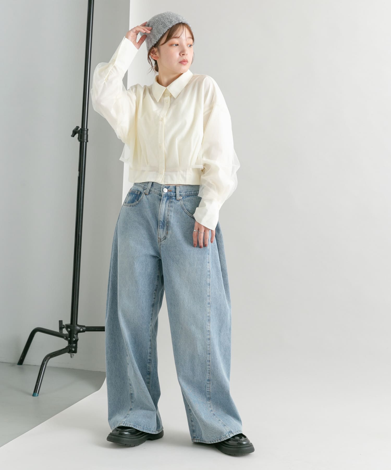 ラメニットビーニー SILVER one