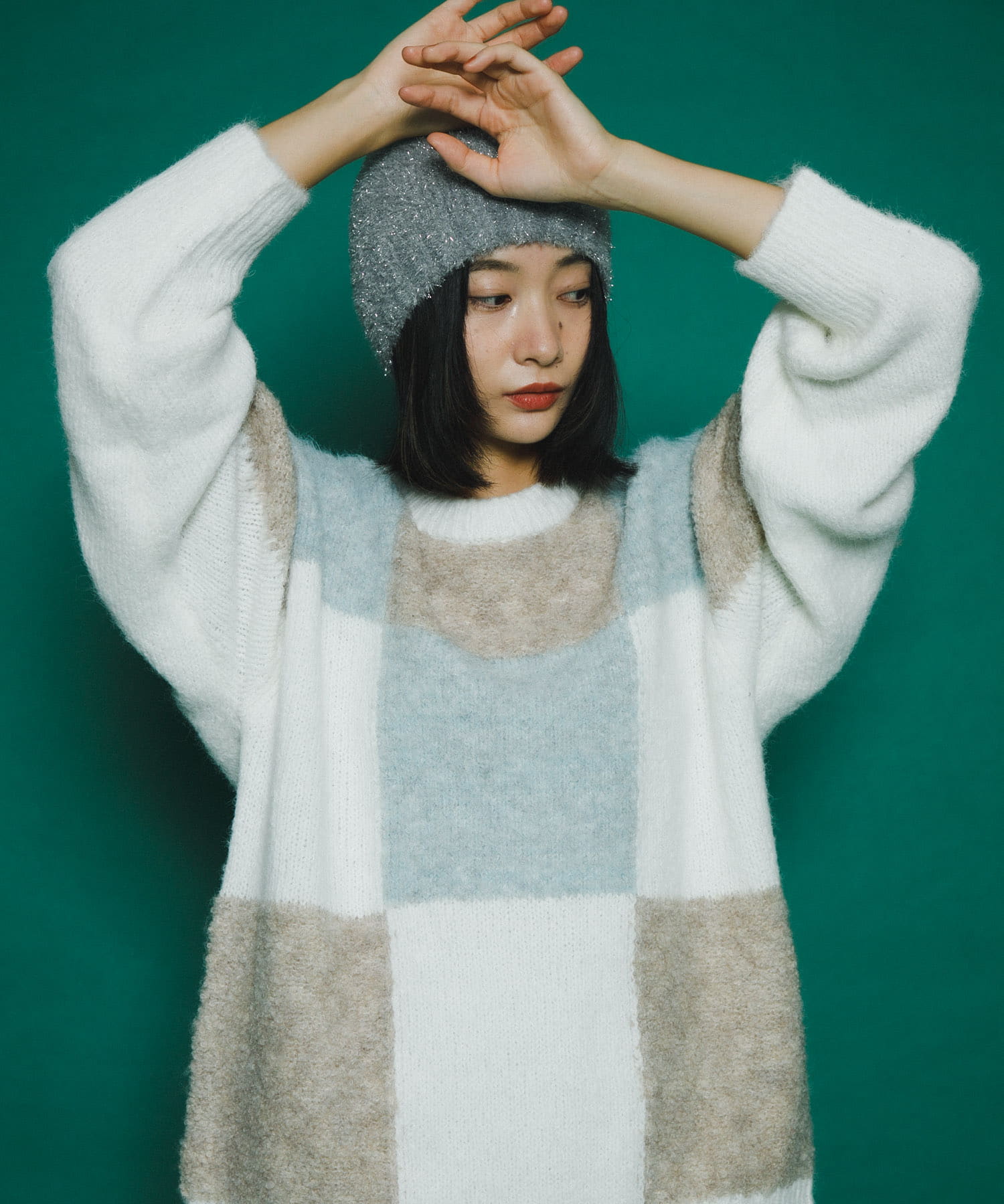 ラメニットビーニー SILVER one