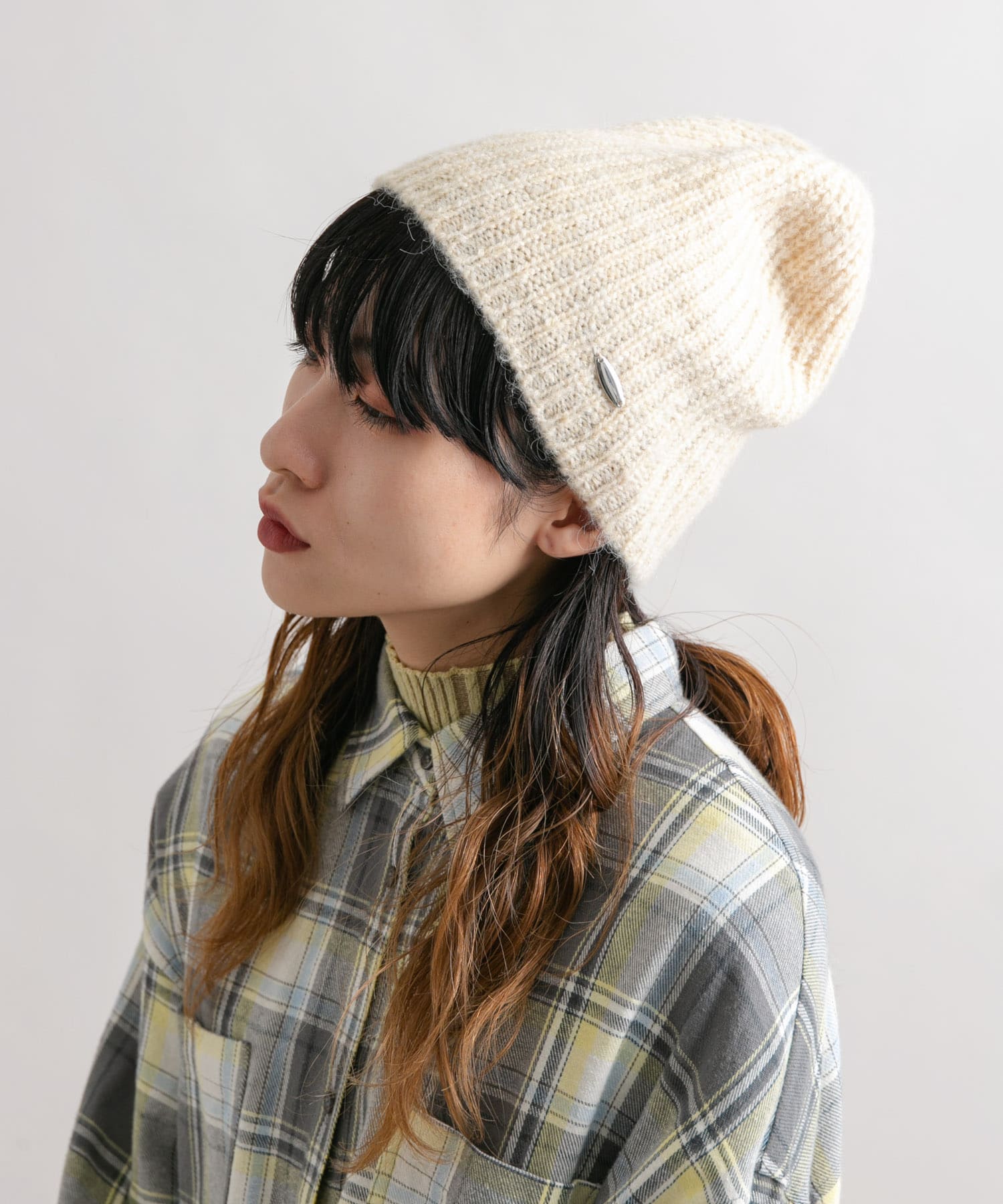 プレートニットビーニー L.BEIGE one