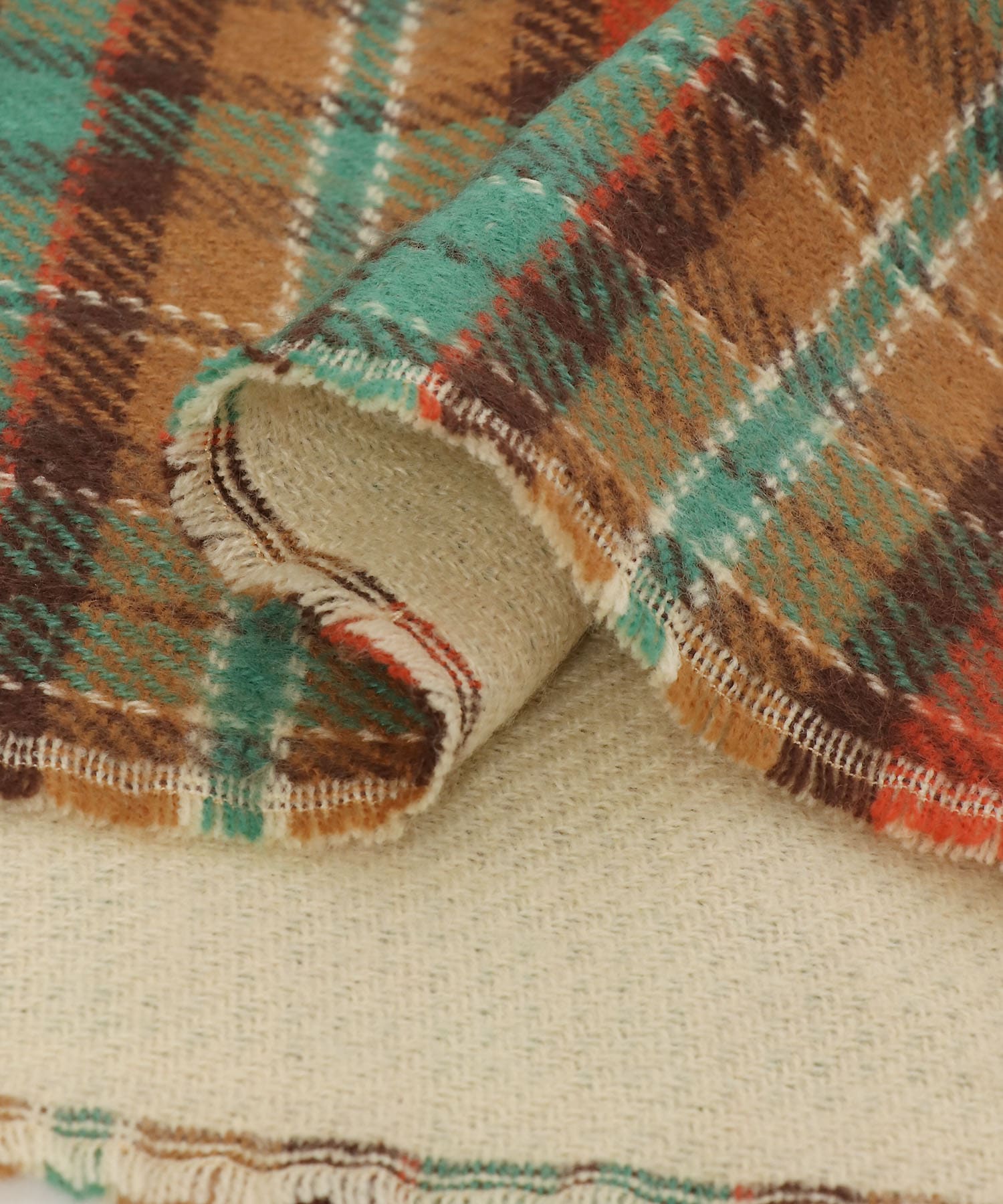 リバーシブルチェックストール BEIGE one