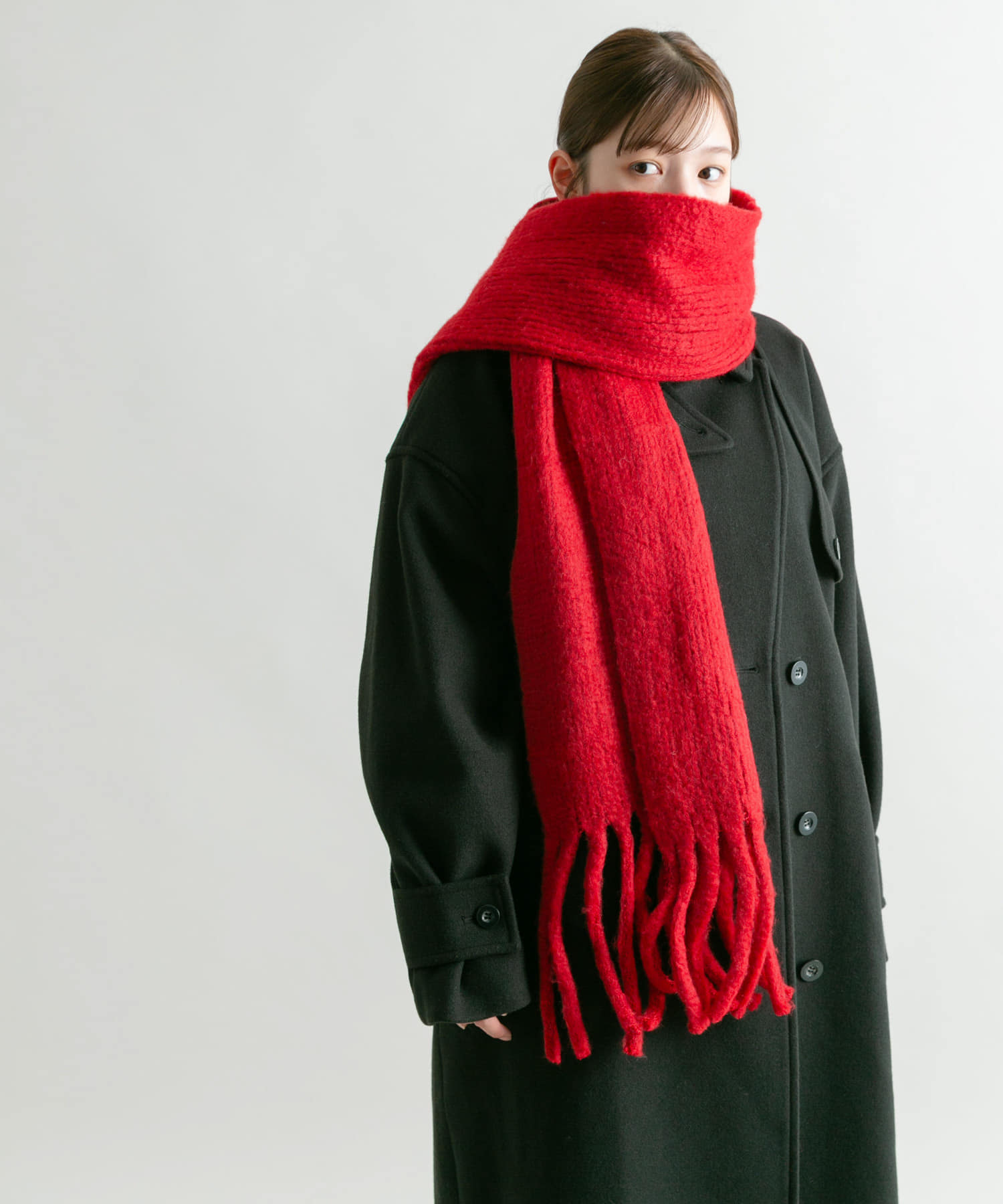 ビッグフリンジマフラー RED one