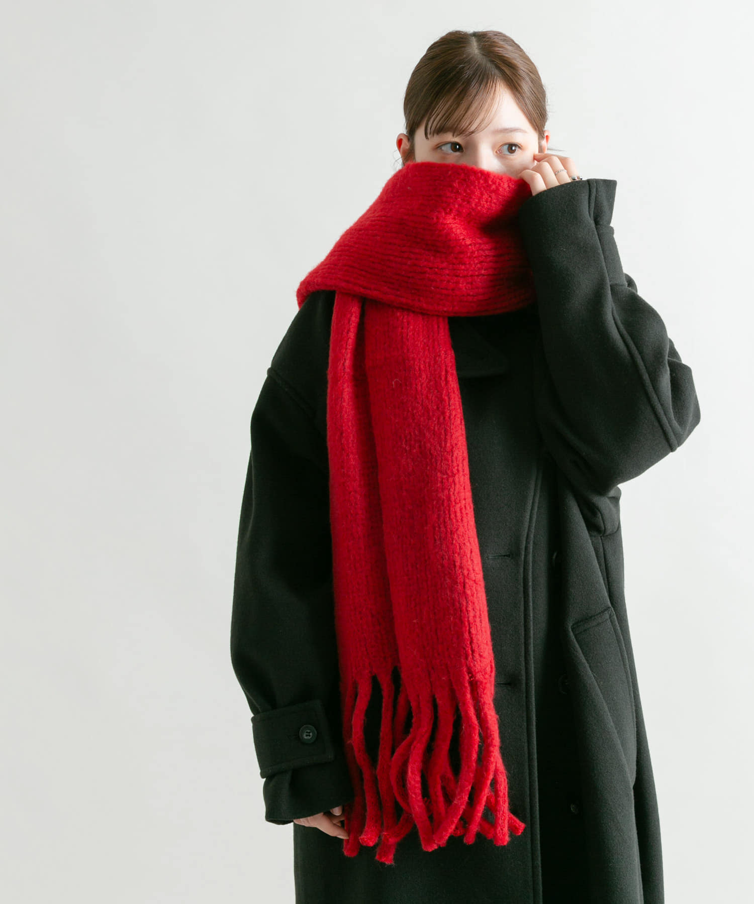 ビッグフリンジマフラー RED one