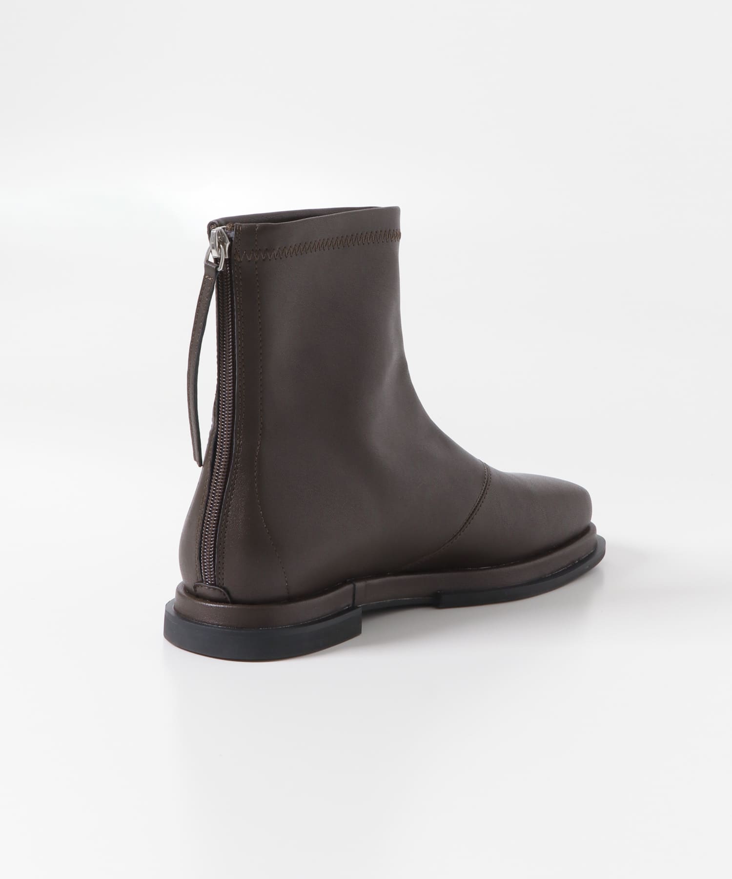 スクエアトゥフラットブーツ D.BROWN 36