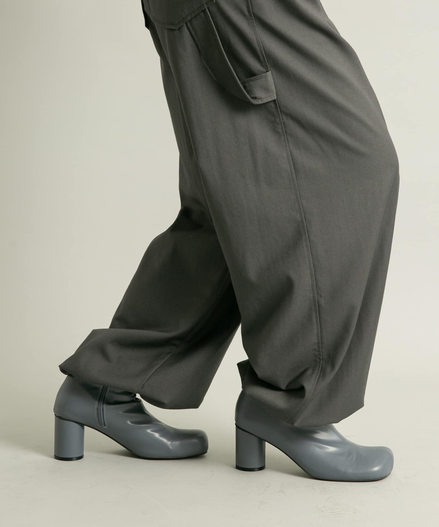 ステッチデザインラウンドトゥブーツ BLUE GRAY 36