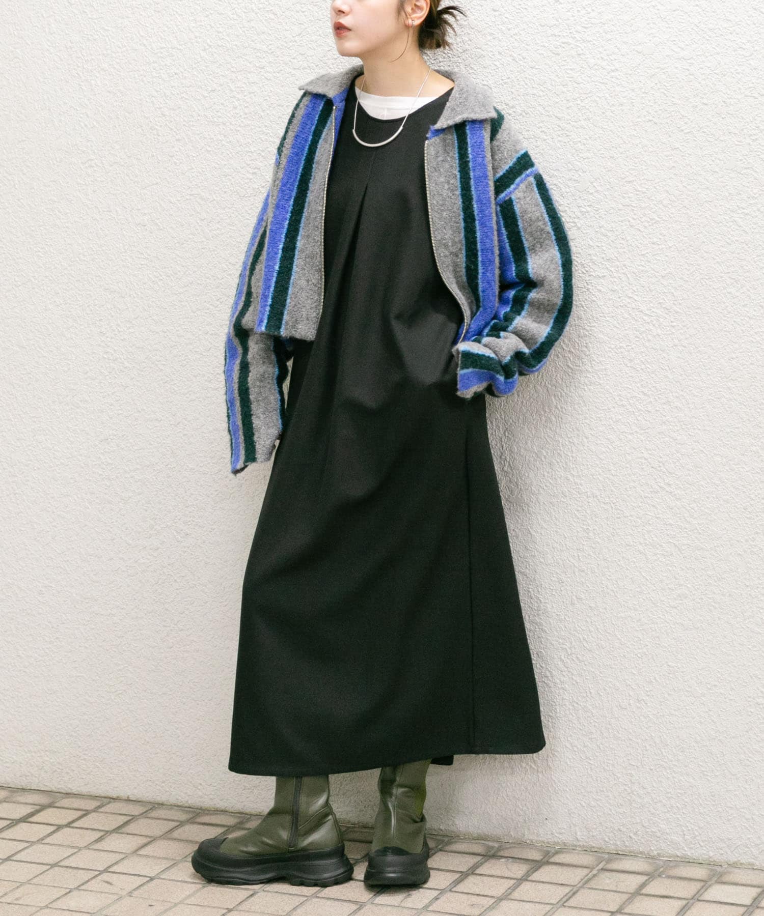 スニーカーソールサイドゴアブーツ KHAKI 37