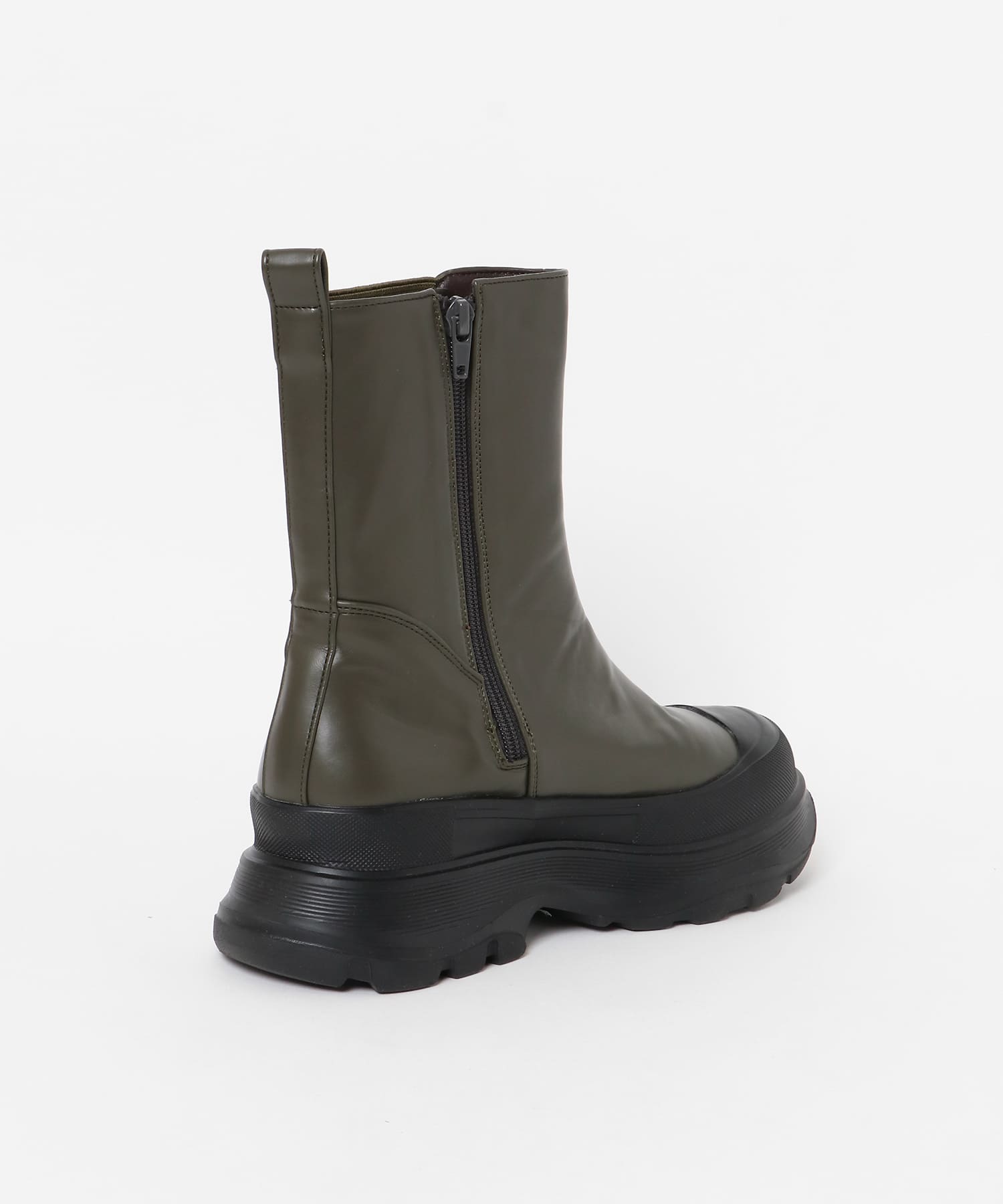 スニーカーソールサイドゴアブーツ KHAKI 36