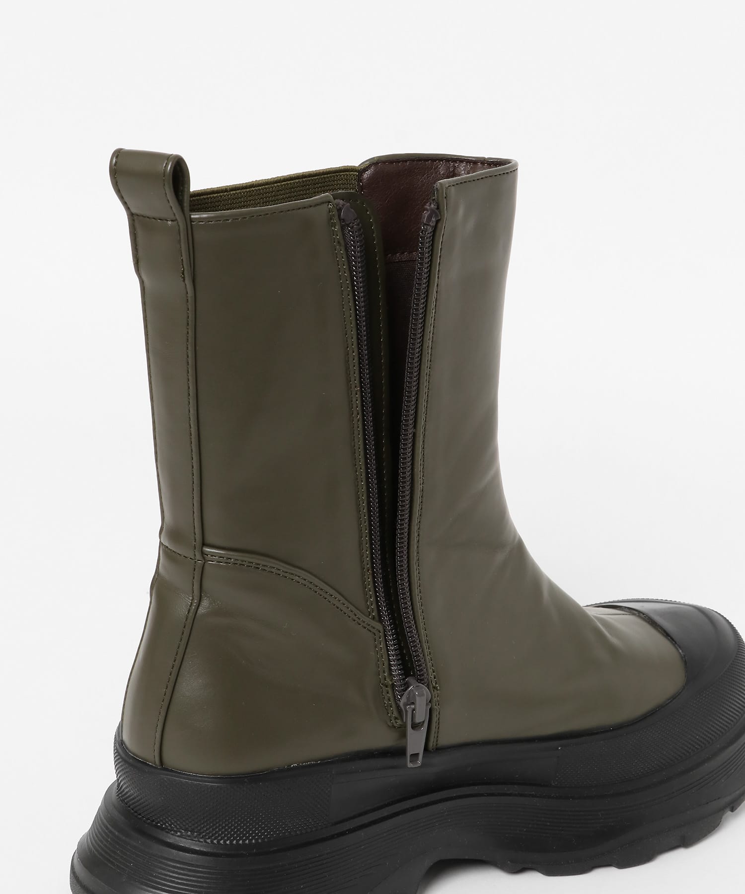 スニーカーソールサイドゴアブーツ KHAKI 36