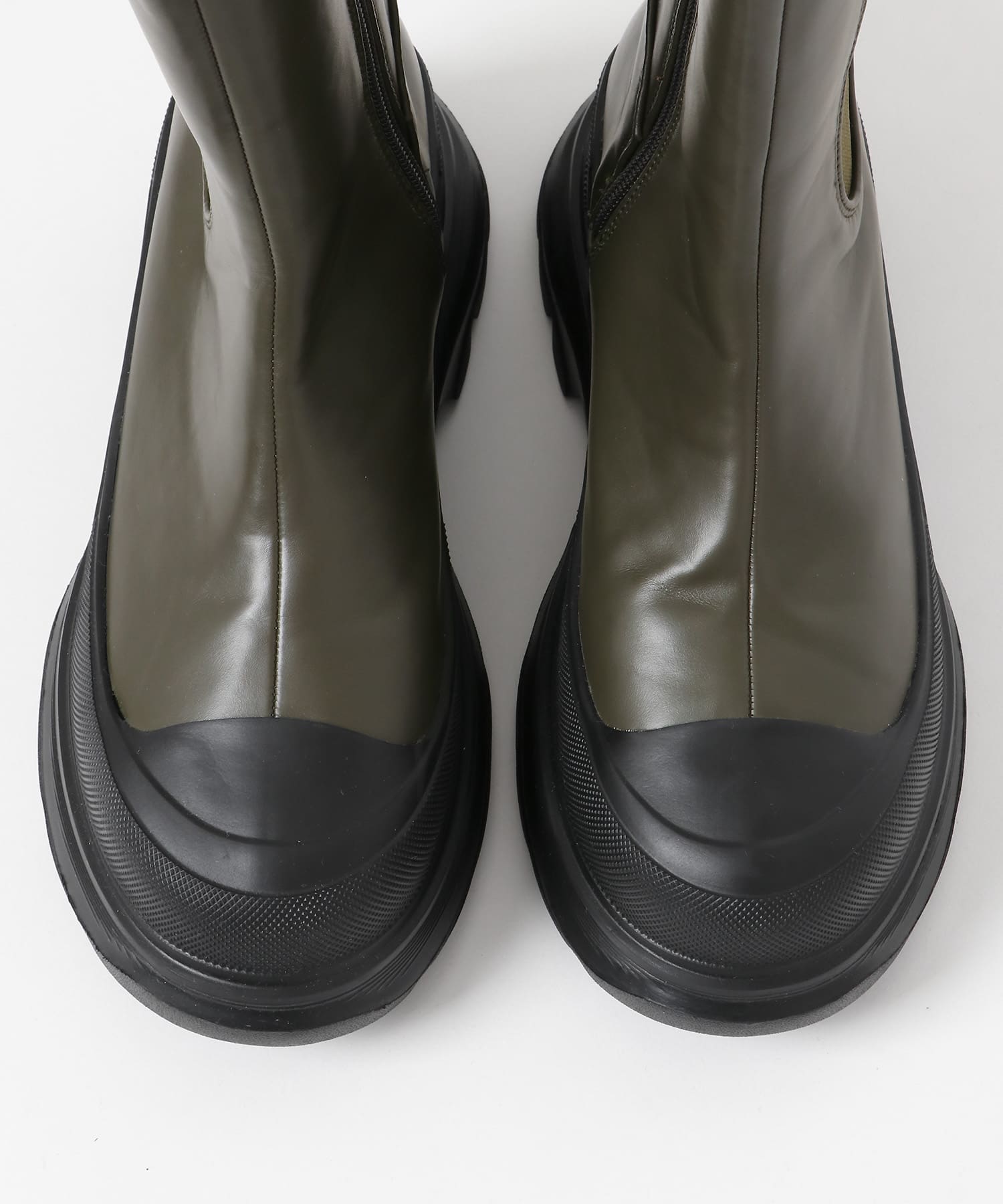 スニーカーソールサイドゴアブーツ KHAKI 36