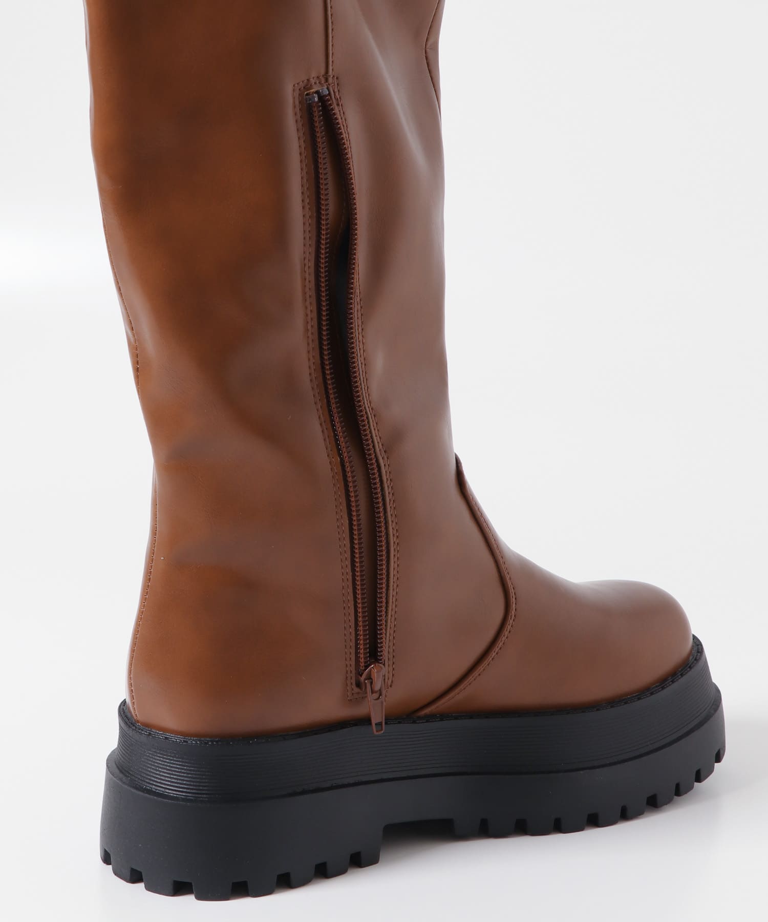 カバーデザインロングブーツ BROWN 36