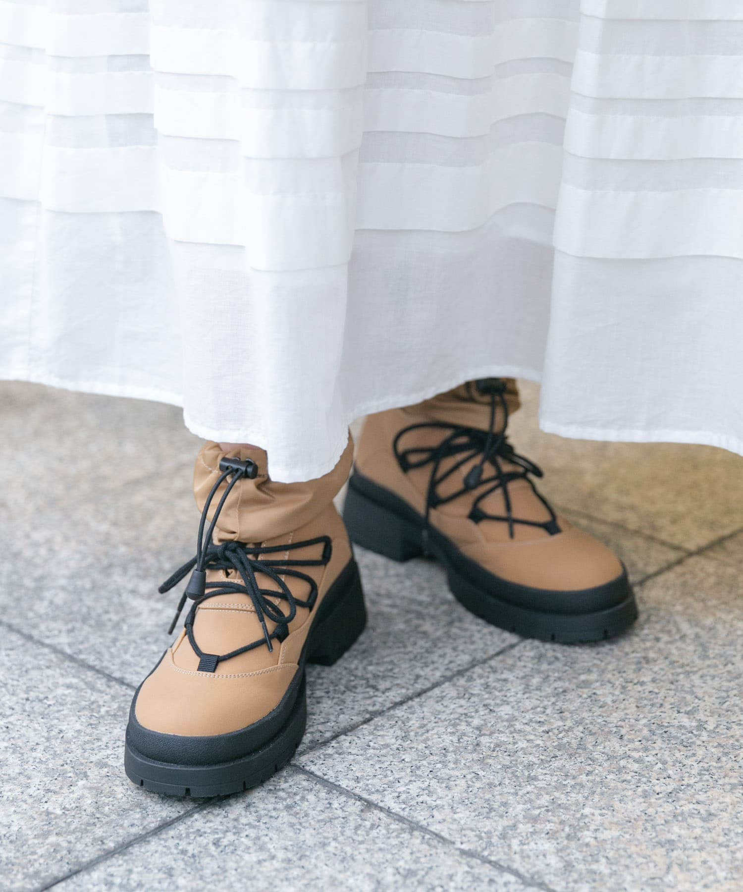 タンクソールワークブーツ BEIGE 23.5