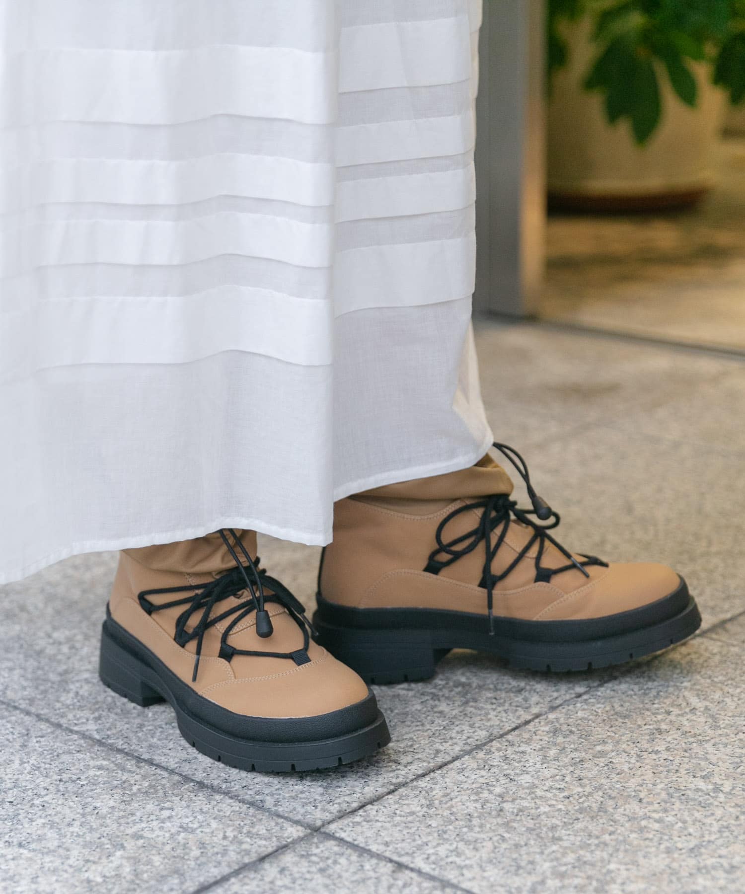 タンクソールワークブーツ BEIGE 23.5