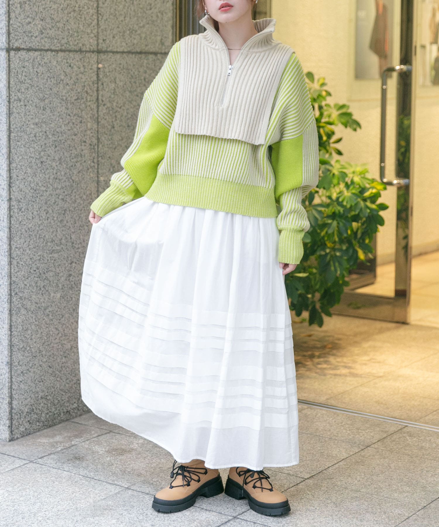 タンクソールワークブーツ BEIGE 23.5
