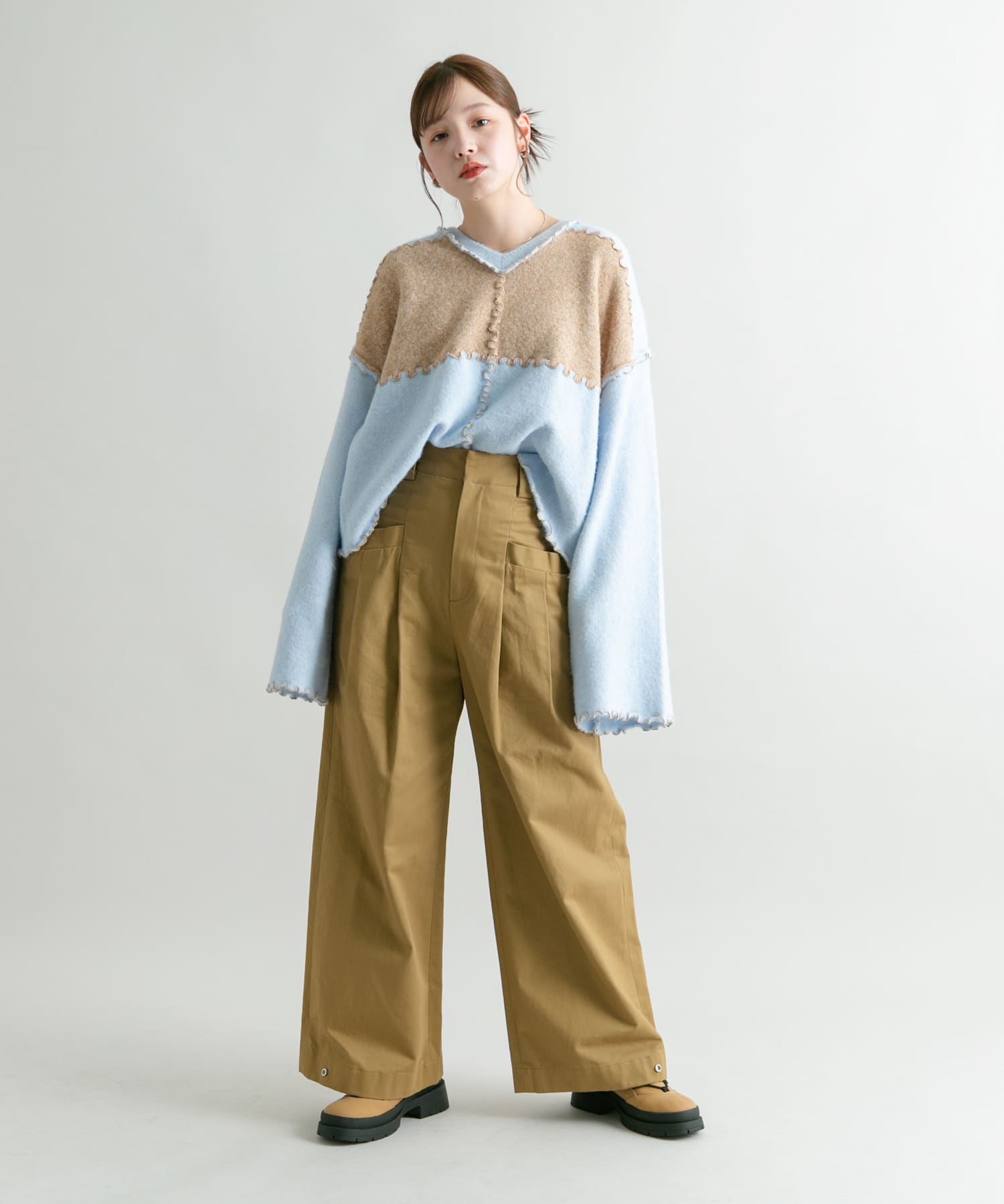 タンクソールワークブーツ BEIGE 23.5