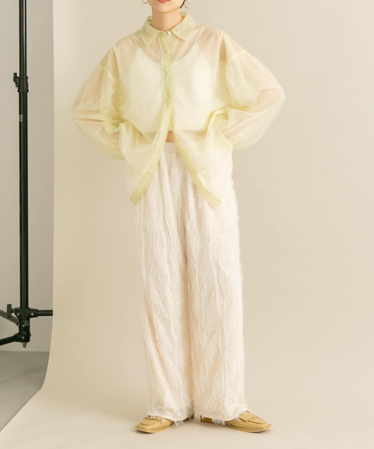 アシンメトリートゥタッセルローファー BEIGE 36