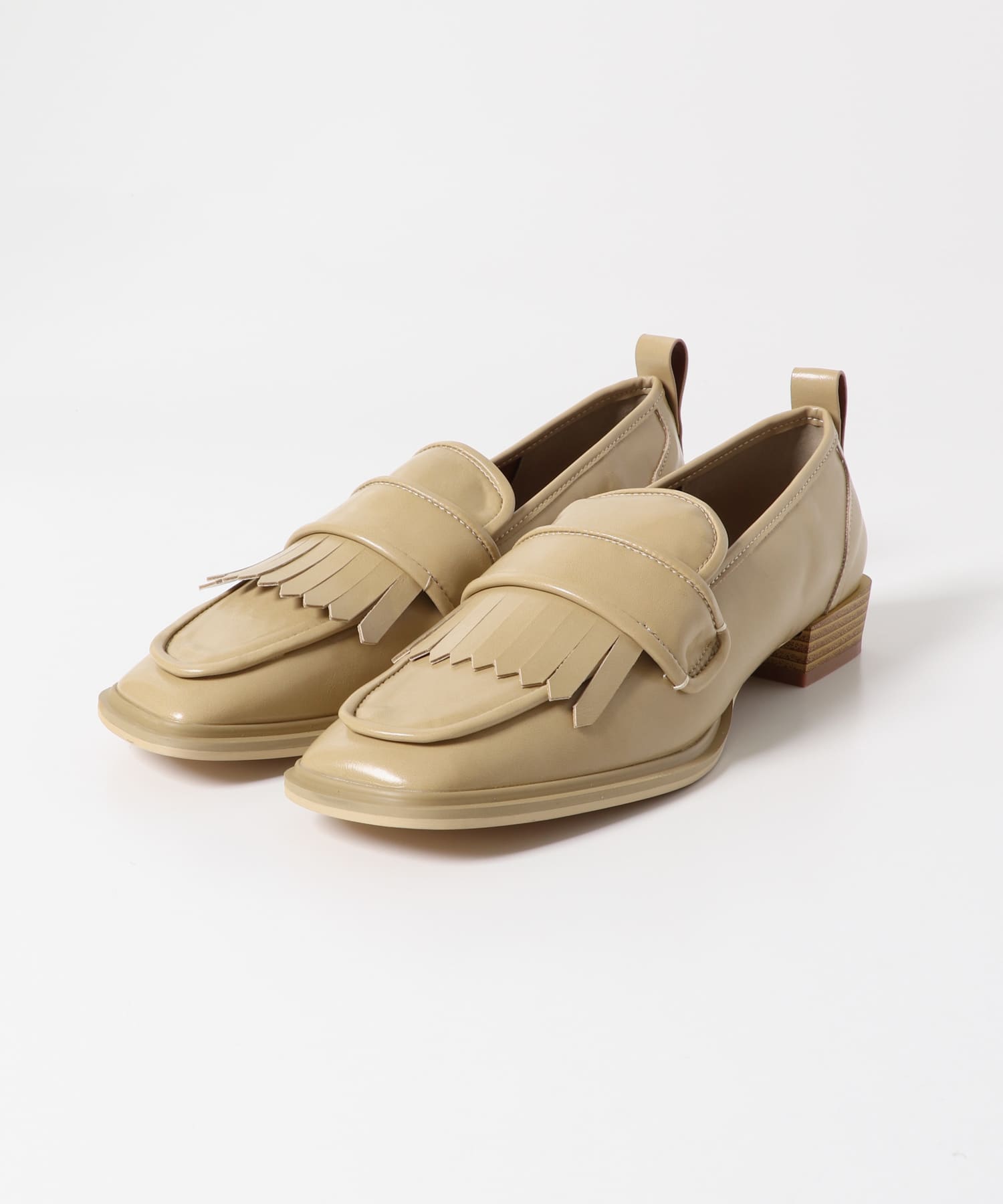 アシンメトリートゥタッセルローファー BEIGE 36