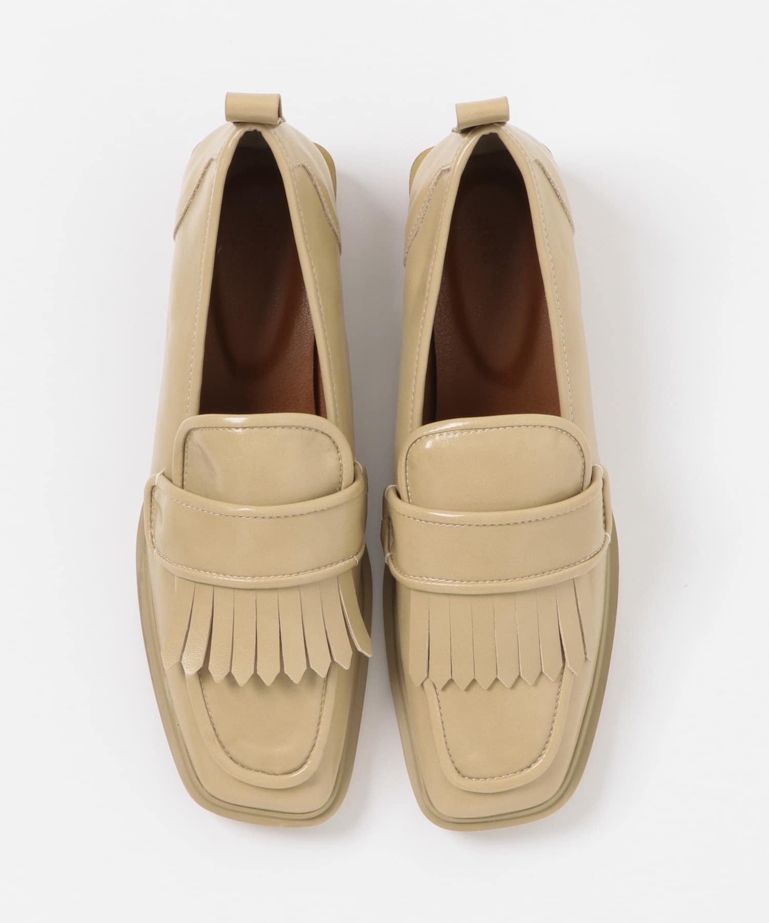 アシンメトリートゥタッセルローファー BEIGE 36