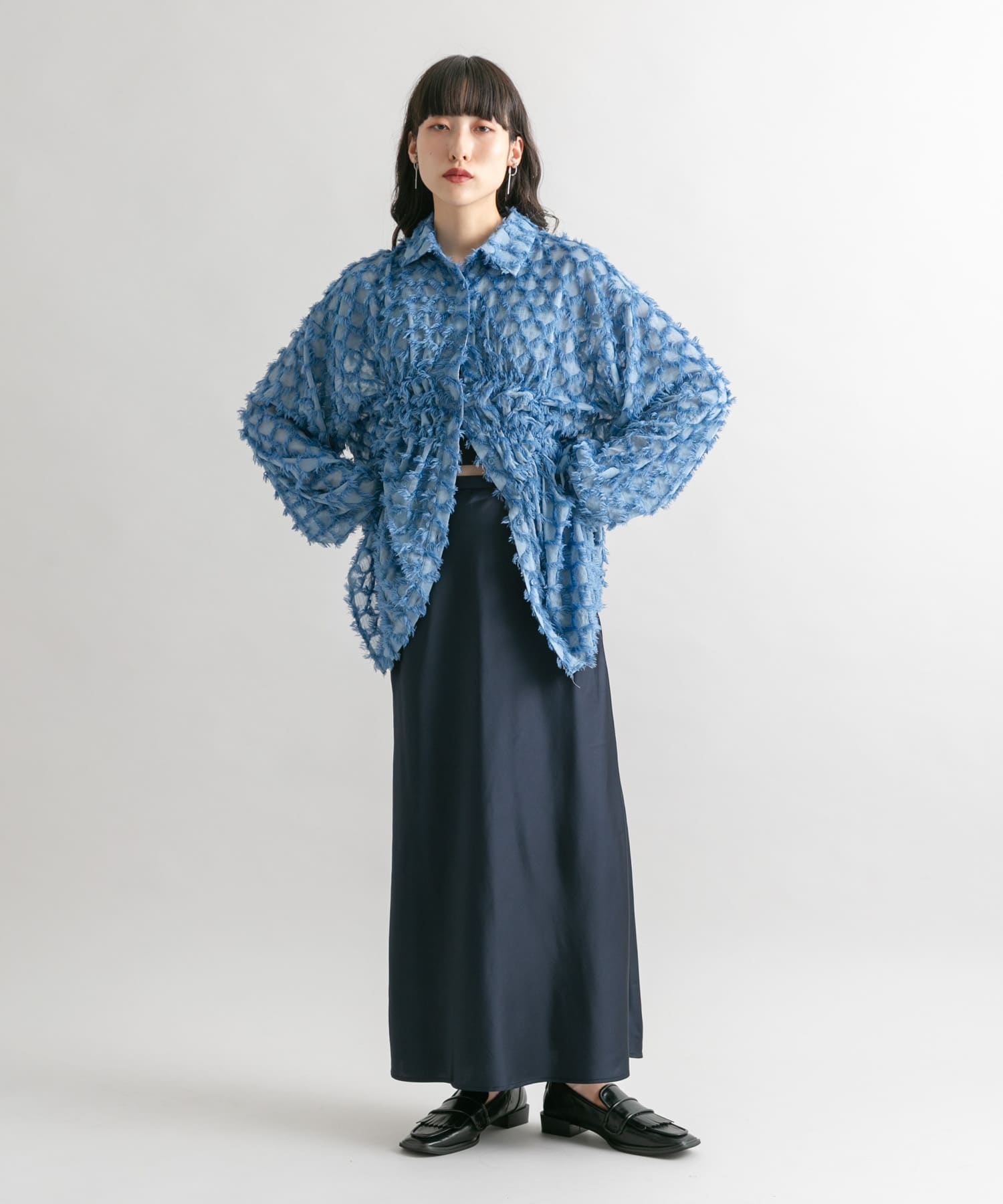 アシンメトリートゥタッセルローファー BLACK 36