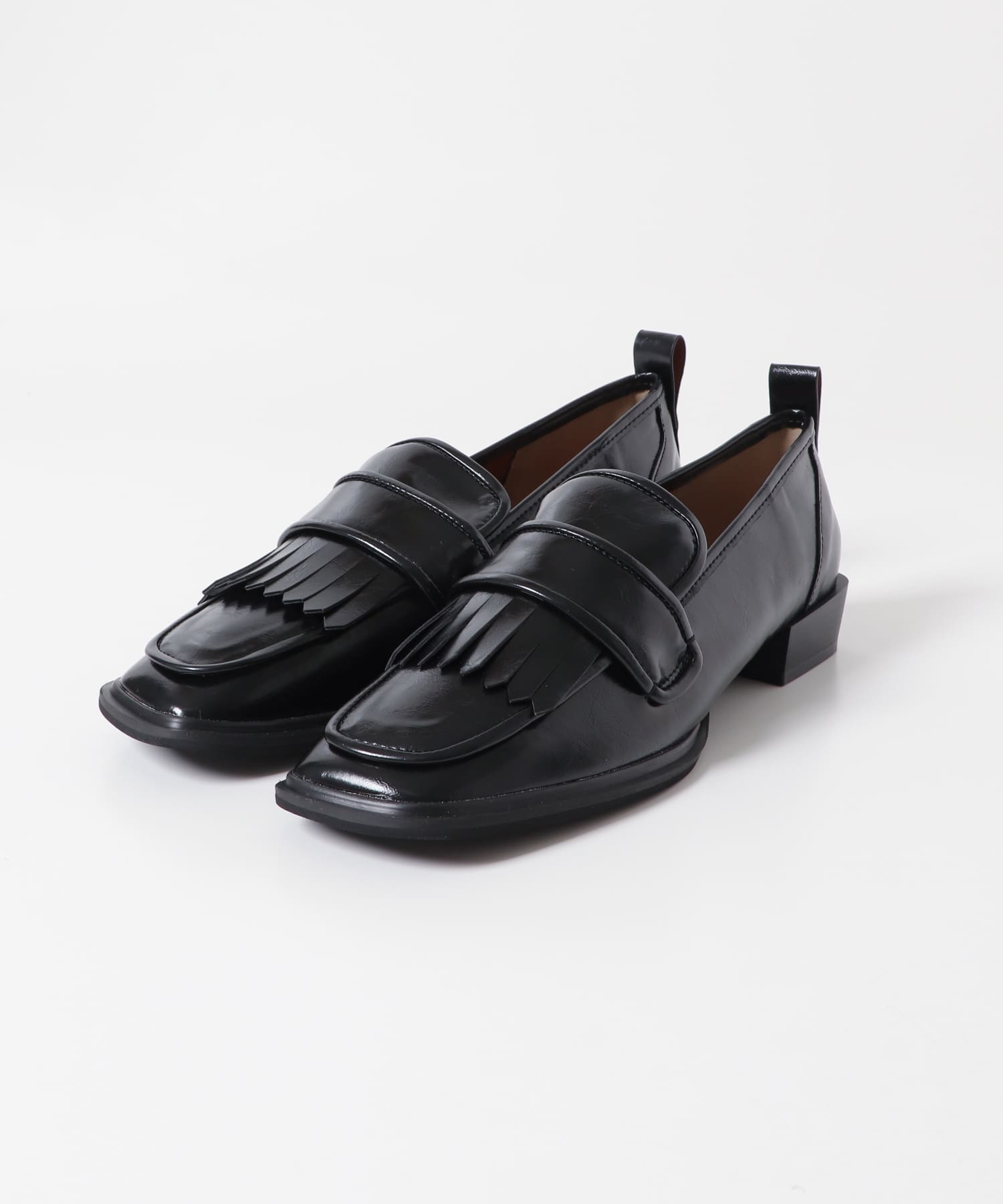 アシンメトリートゥタッセルローファー BLACK 36
