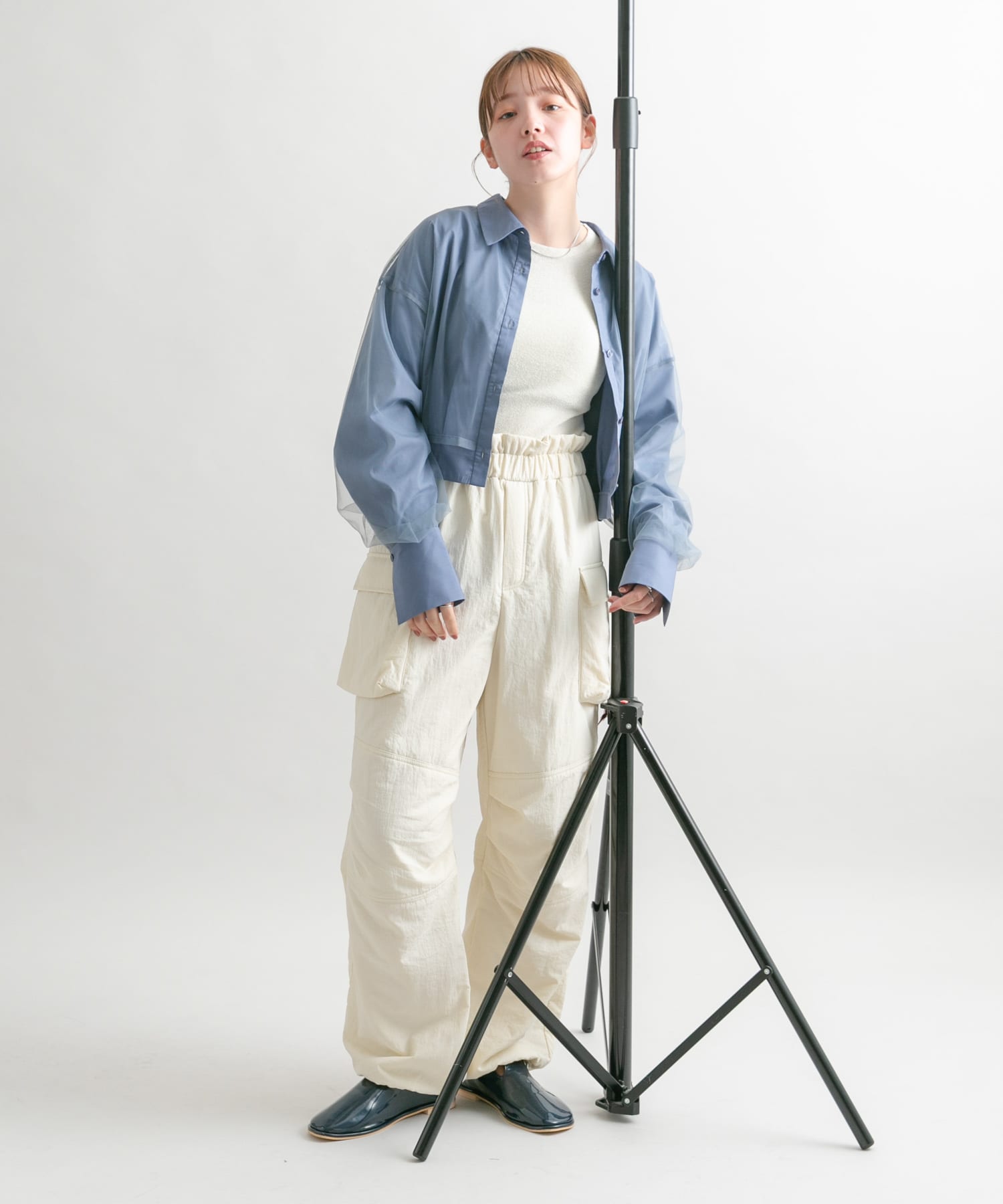 Tストラップガラスローファー NAVY 36