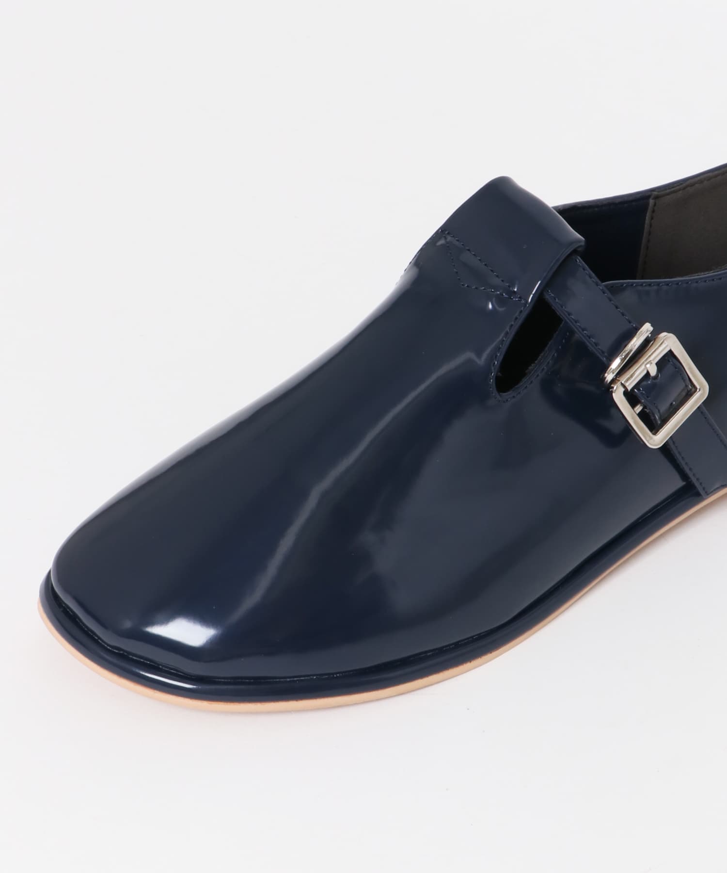 Tストラップガラスローファー NAVY 36