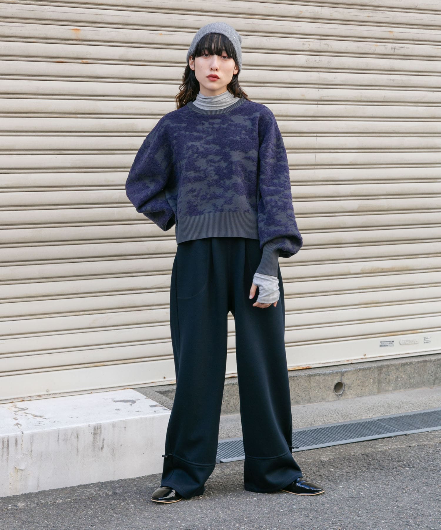 Tストラップガラスローファー BLACK 36