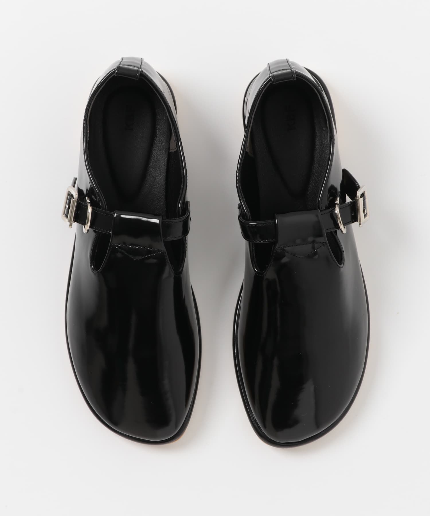 Tストラップガラスローファー BLACK 36