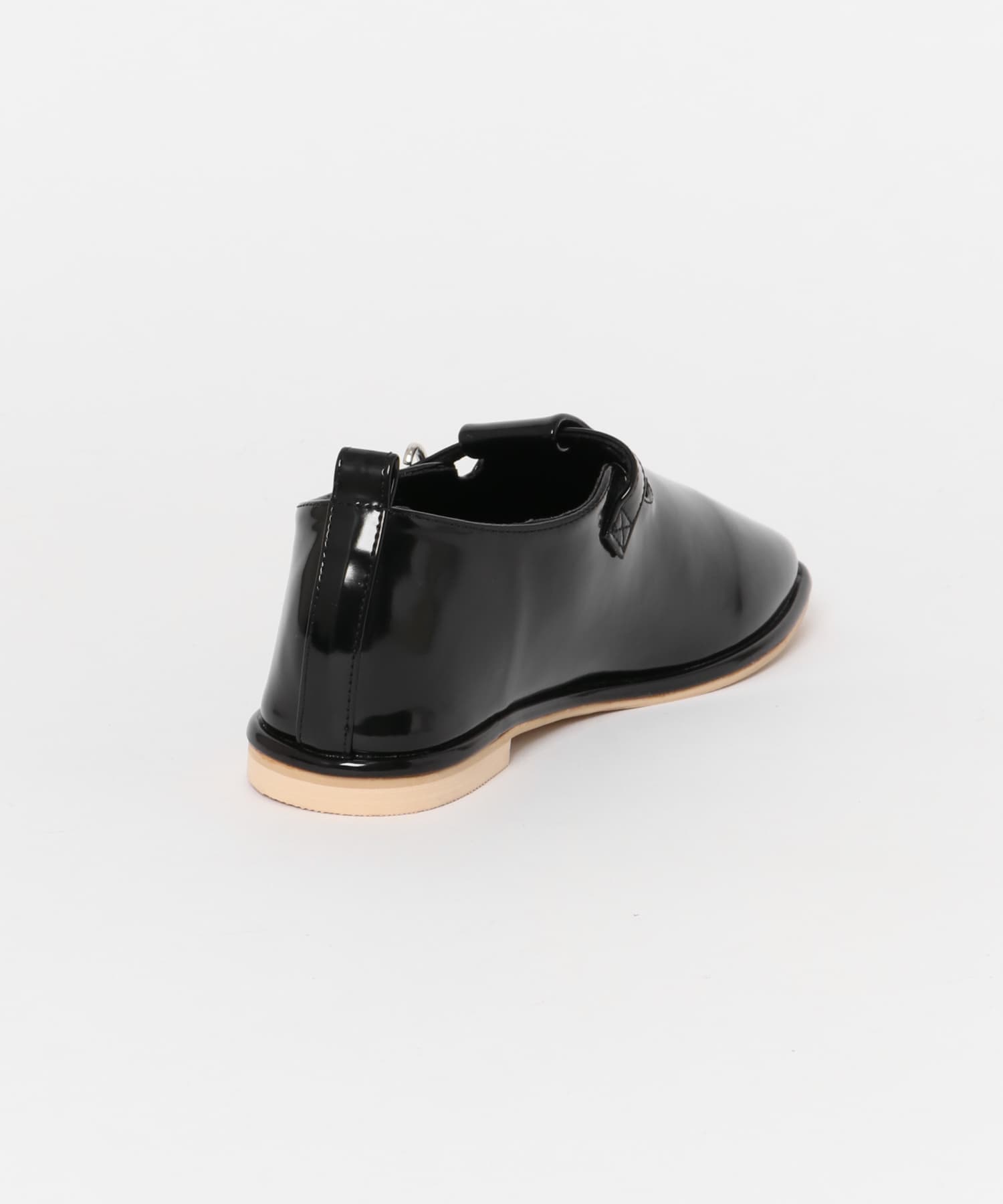 Tストラップガラスローファー BLACK 36