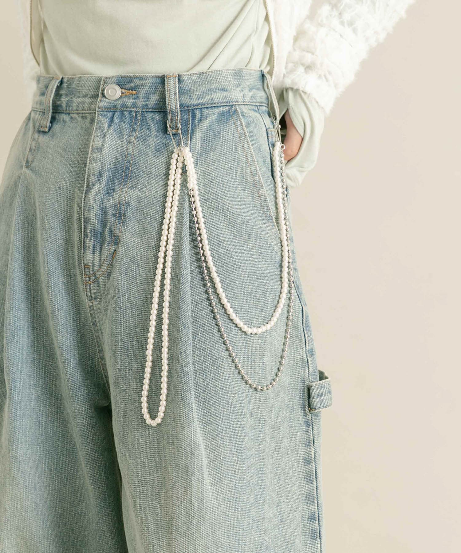 ピン付きロングネックレス SILVER one