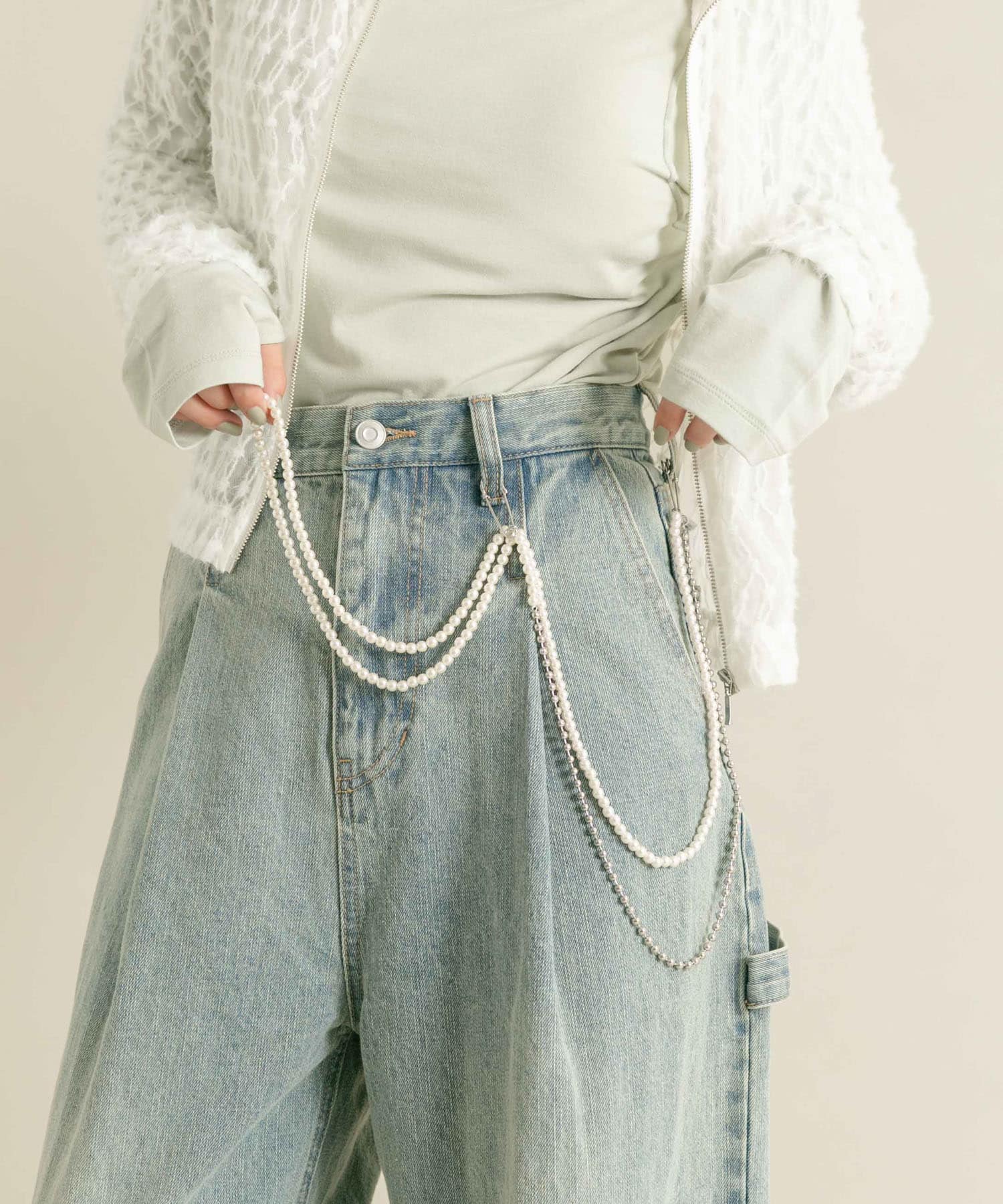 ピン付きロングネックレス SILVER one