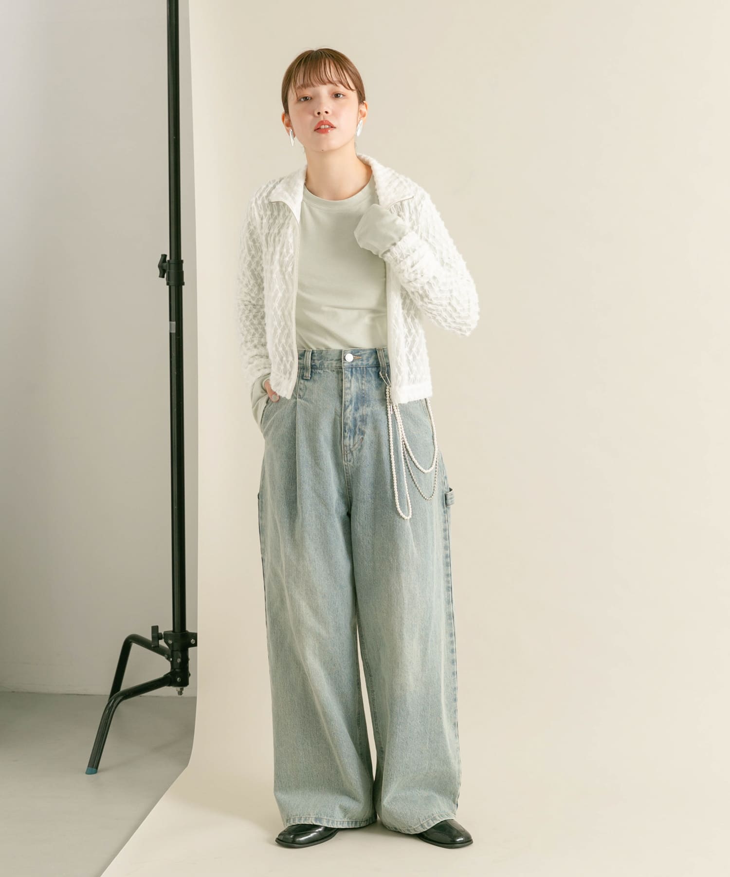 ピン付きロングネックレス SILVER one