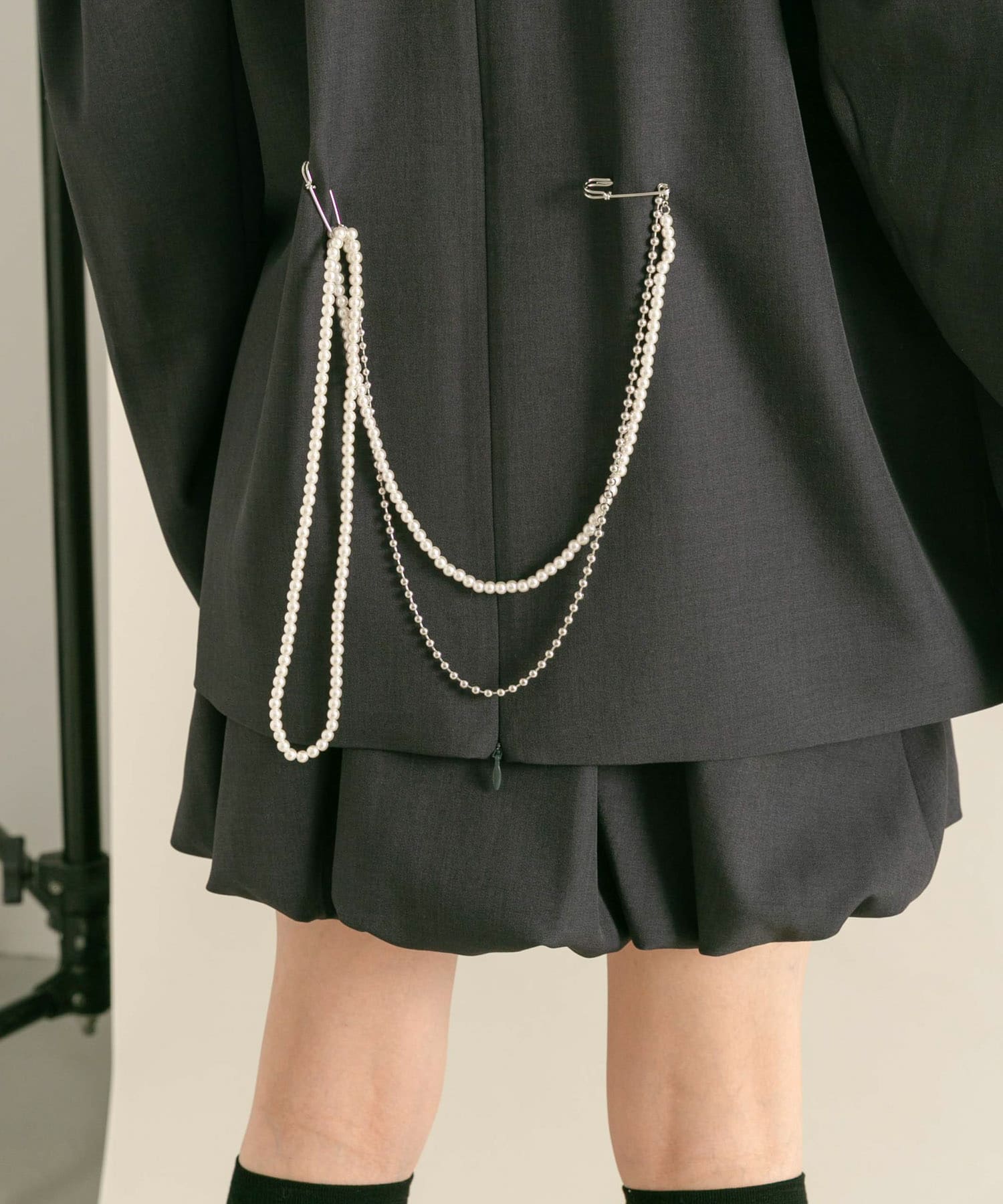 ピン付きロングネックレス SILVER one