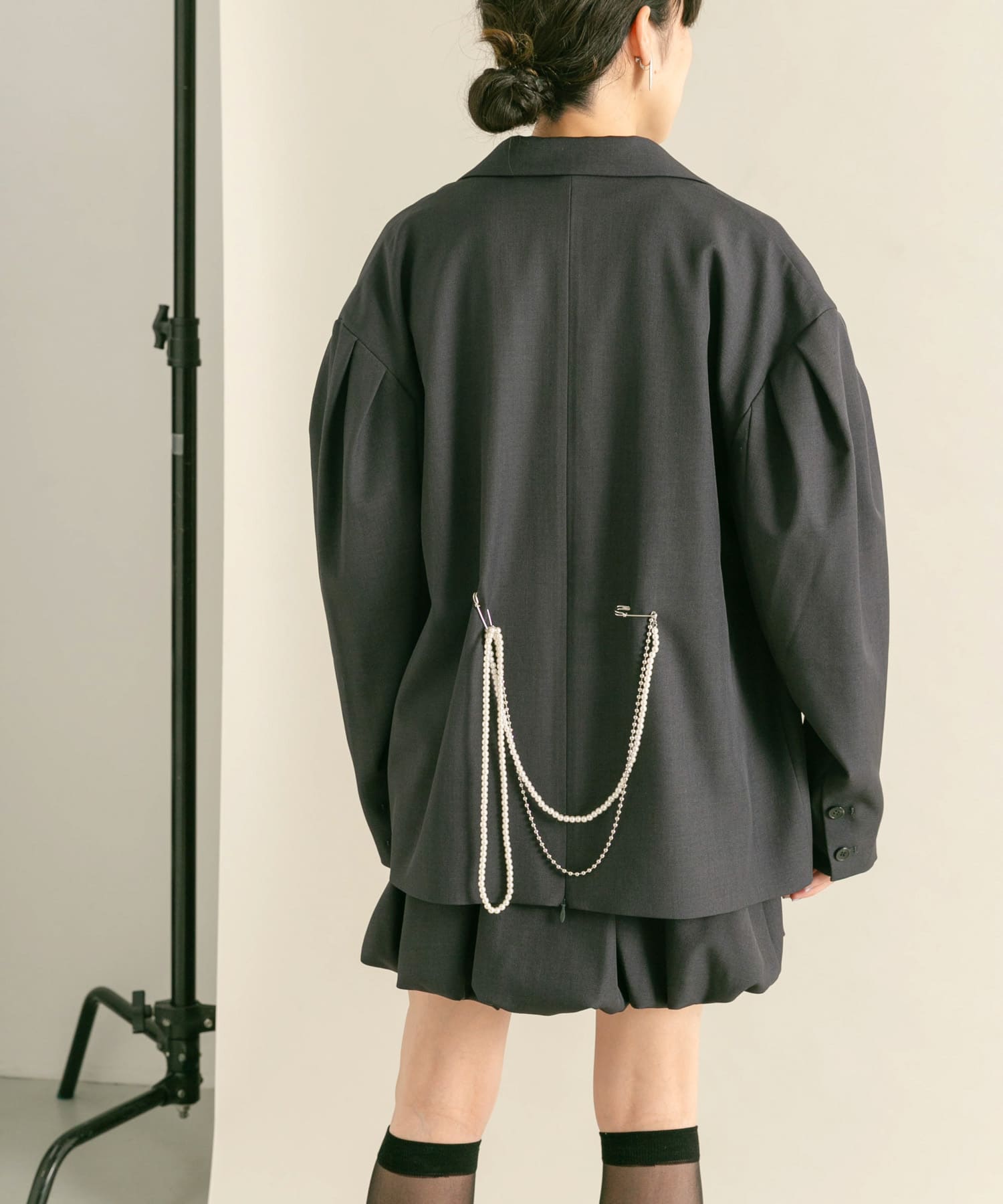 ピン付きロングネックレス SILVER one