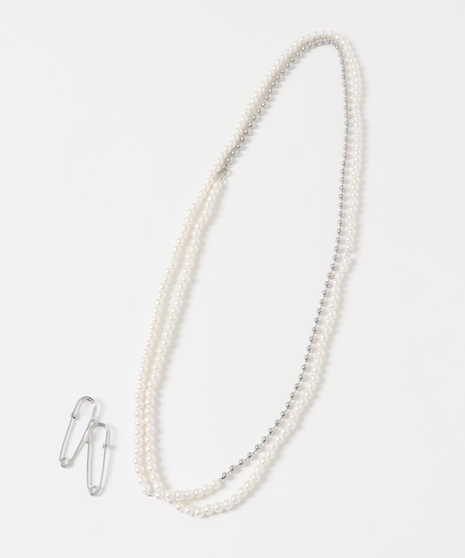 ピン付きロングネックレス SILVER one